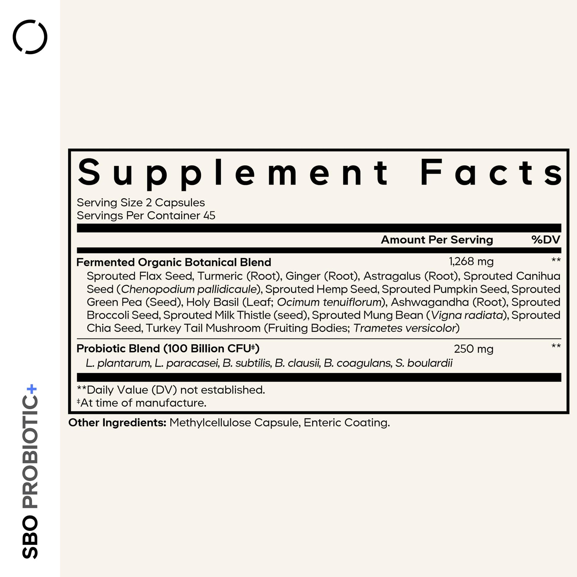 Codeage SBO Probiotics, 100 Billion CFUs Per Serving, Multi Strain Soil Based Organisms Blend and Organic Fermented Botanical Blend, Shelf-Stable, 90 Capsules Codeage uk supplements