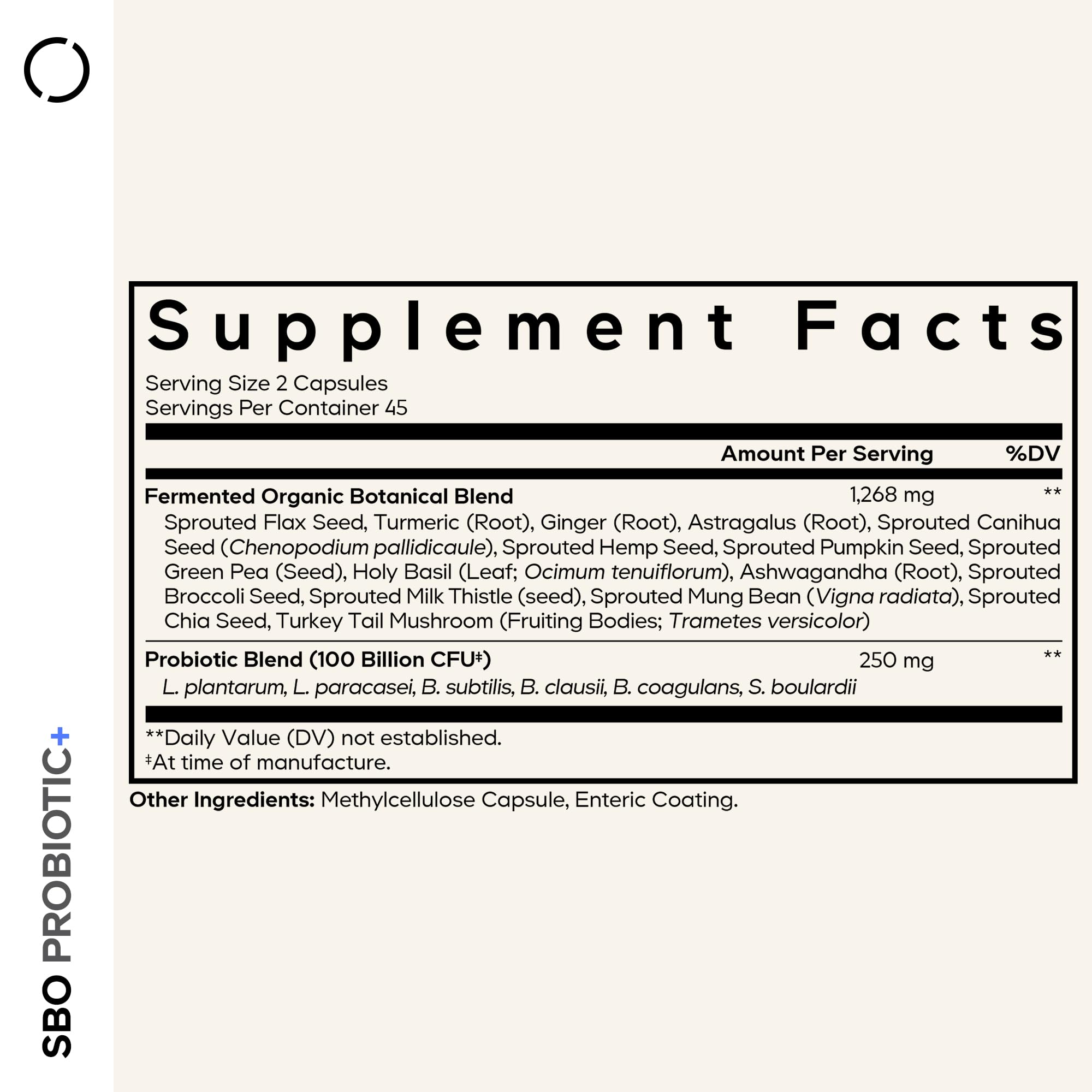 Codeage SBO Probiotics, 100 Billion CFUs Per Serving, Multi Strain Soil Based Organisms Blend and Organic Fermented Botanical Blend, Shelf-Stable, 90 Capsules Codeage uk supplements