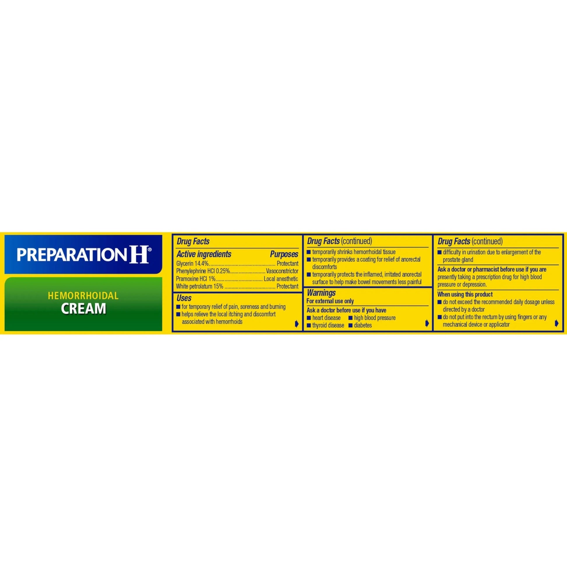 Preparation H Hemorrhoid Cream with Aloe for Multi-Symptom Relief - 1.8 Oz Tube Preparation H uk supplements