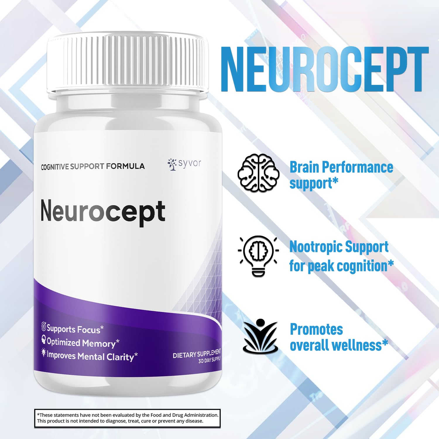 (2 Pack) Neurocept Capsules, Official Neurocept Brain Supplement Pills with All Natural Ingredients, Advanced Formula Support Pills with Max Strength Premium Vitamins for Women & Men (120 Capsules) Syvor uk supplements