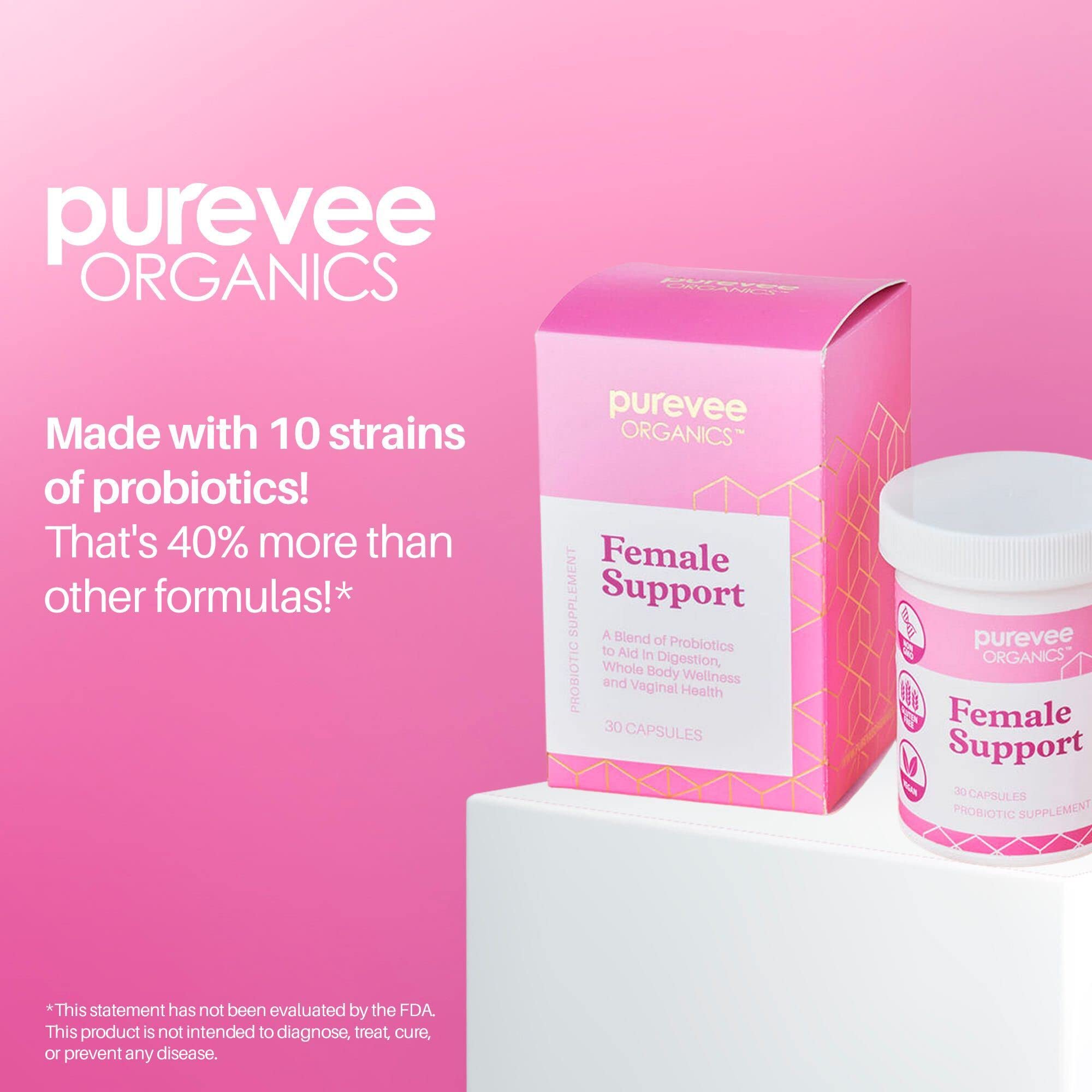 Purevee Organics Vaginal Probiotics for Women, 10 Essential Probiotic Strains, Vaginal + pH Balance Purevee Organics uk supplements