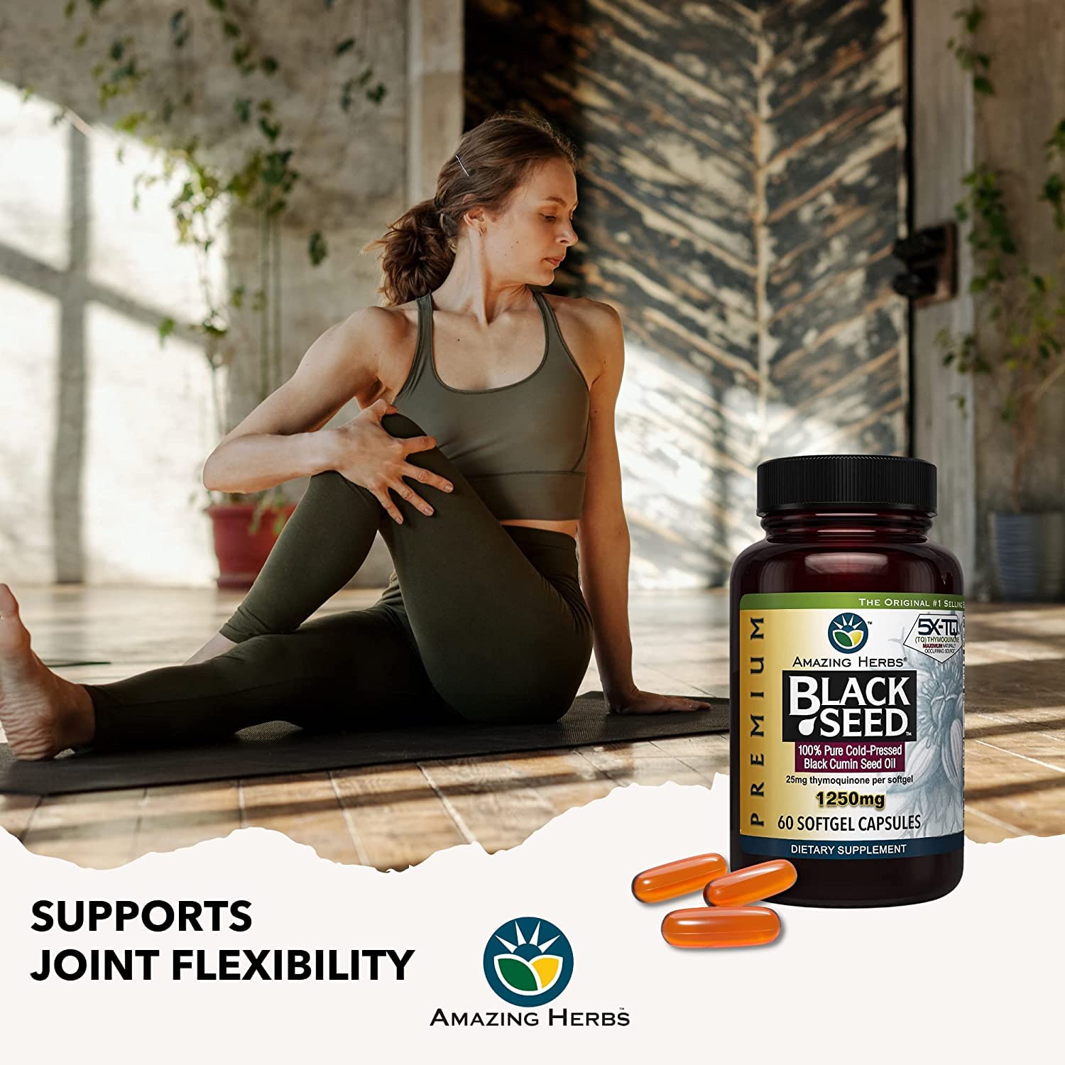 Amazing Herbs Premium Black Seed Oil Capsules - High Potency, Cold Pressed Nigella Amazing Herbs uk supplements
