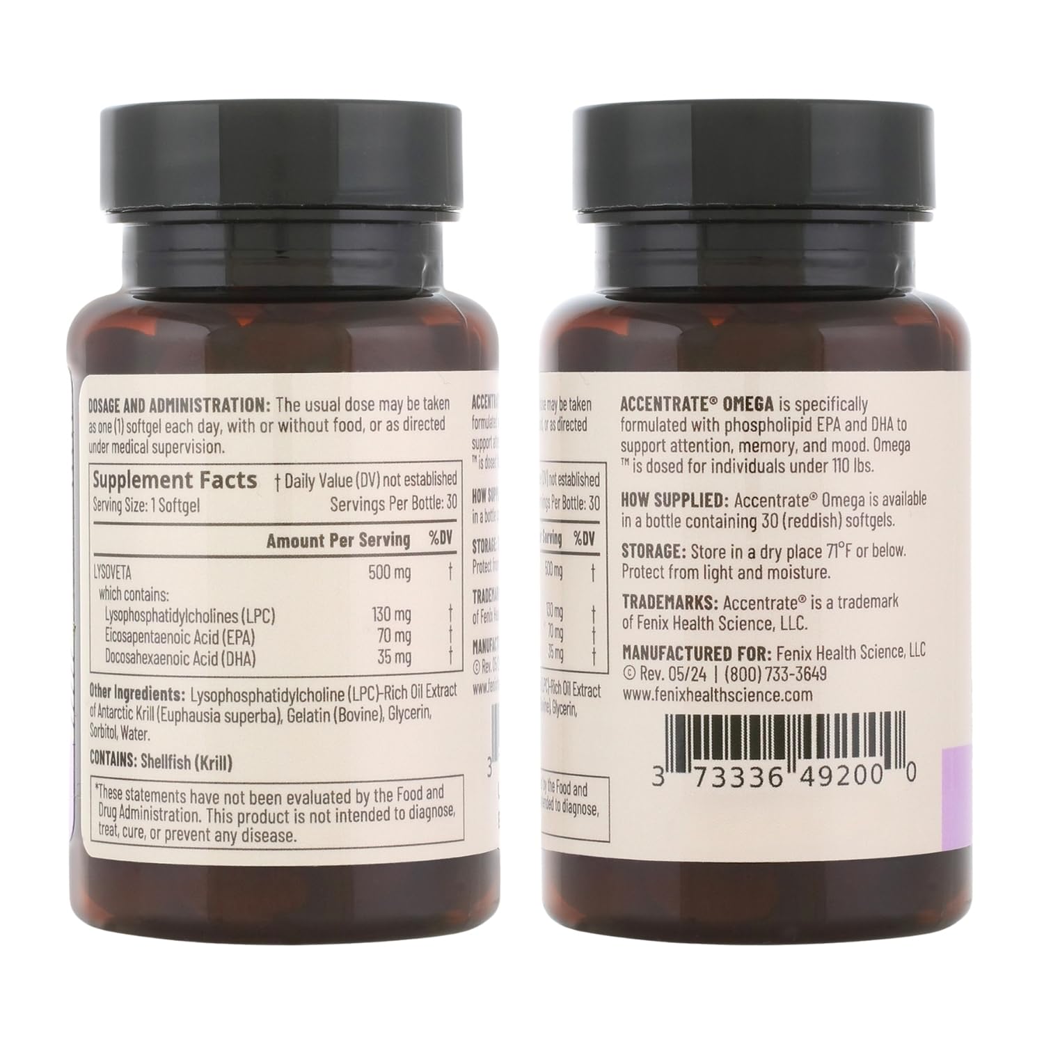 Omega w/LYSOVETA LPC | EPA & DHA Supplements for Brain Health | Focus, Attention, Memory, & Mood | 6X Higher Absorption Than Fish Oil | Omega-3 Fatty Acid Supplements | Highest Potency LPC-DHA Accentrate uk supplements