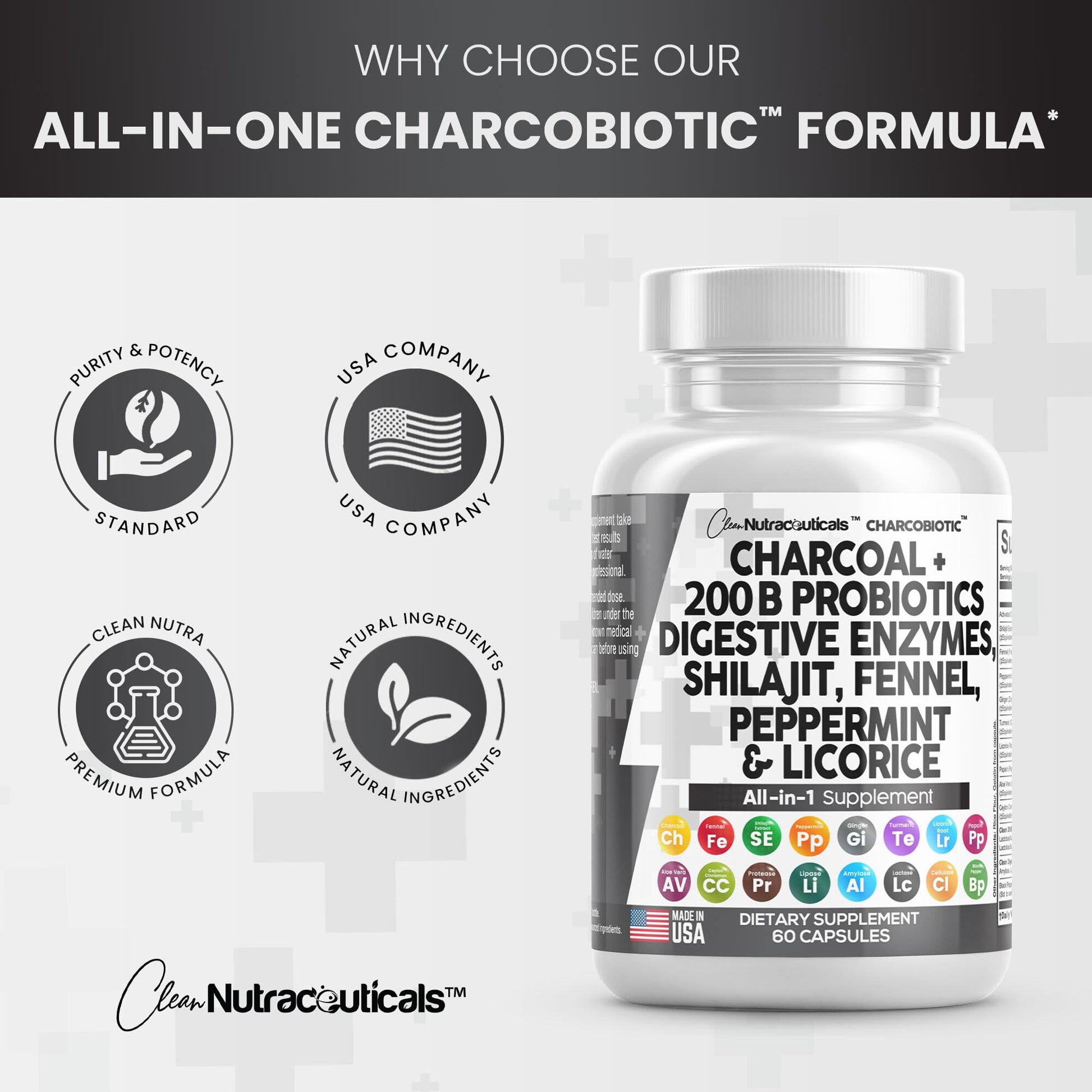 Clean Nutra Activated Charcoal Capsules 1000mg Shilajit 5000mg Pills Clean Nutraceuticals uk supplements