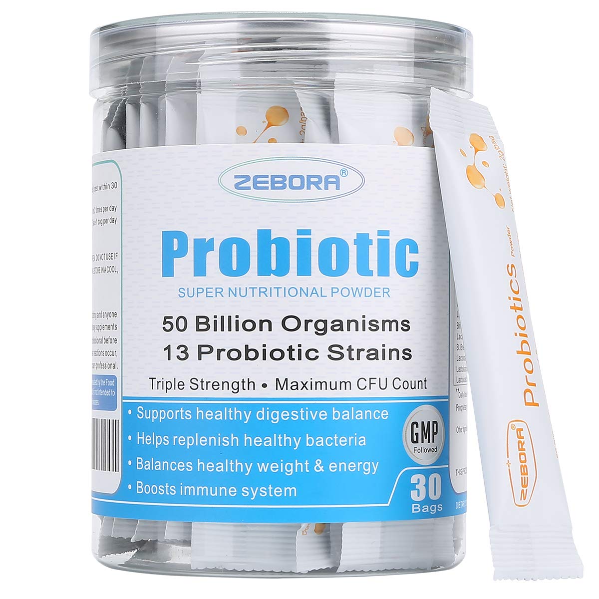 ZEBORA Probiotics for Women, Men and Kids, Prebiotics and Probiotics Powder ZEBORA uk supplements
