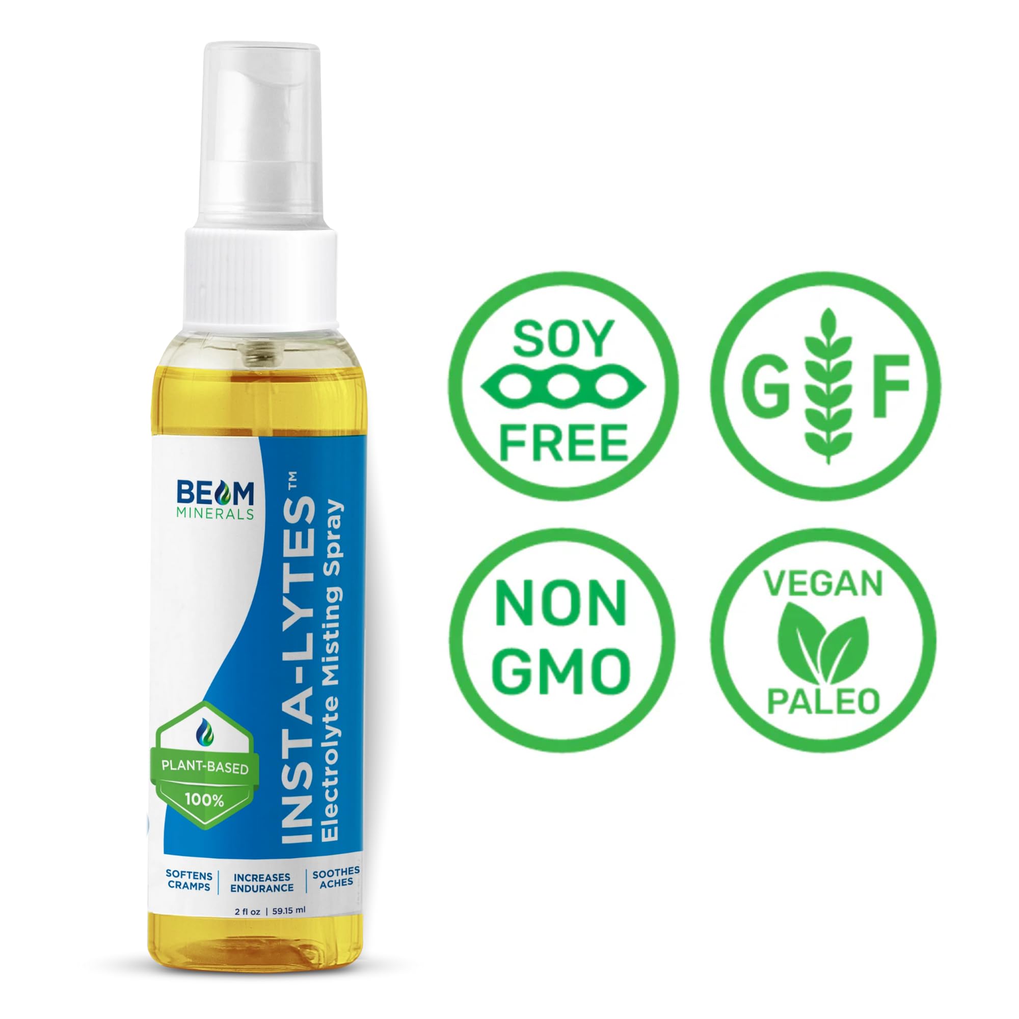 BEAM MINERALS Insta-Lytes | How to Stop Leg Cramps Immediately Electrolyte Misting Spray | Fulvic Acid Trace Minerals | Fast Micronutrients Supplements | 2 fl Oz BEAM MINERALS uk supplements