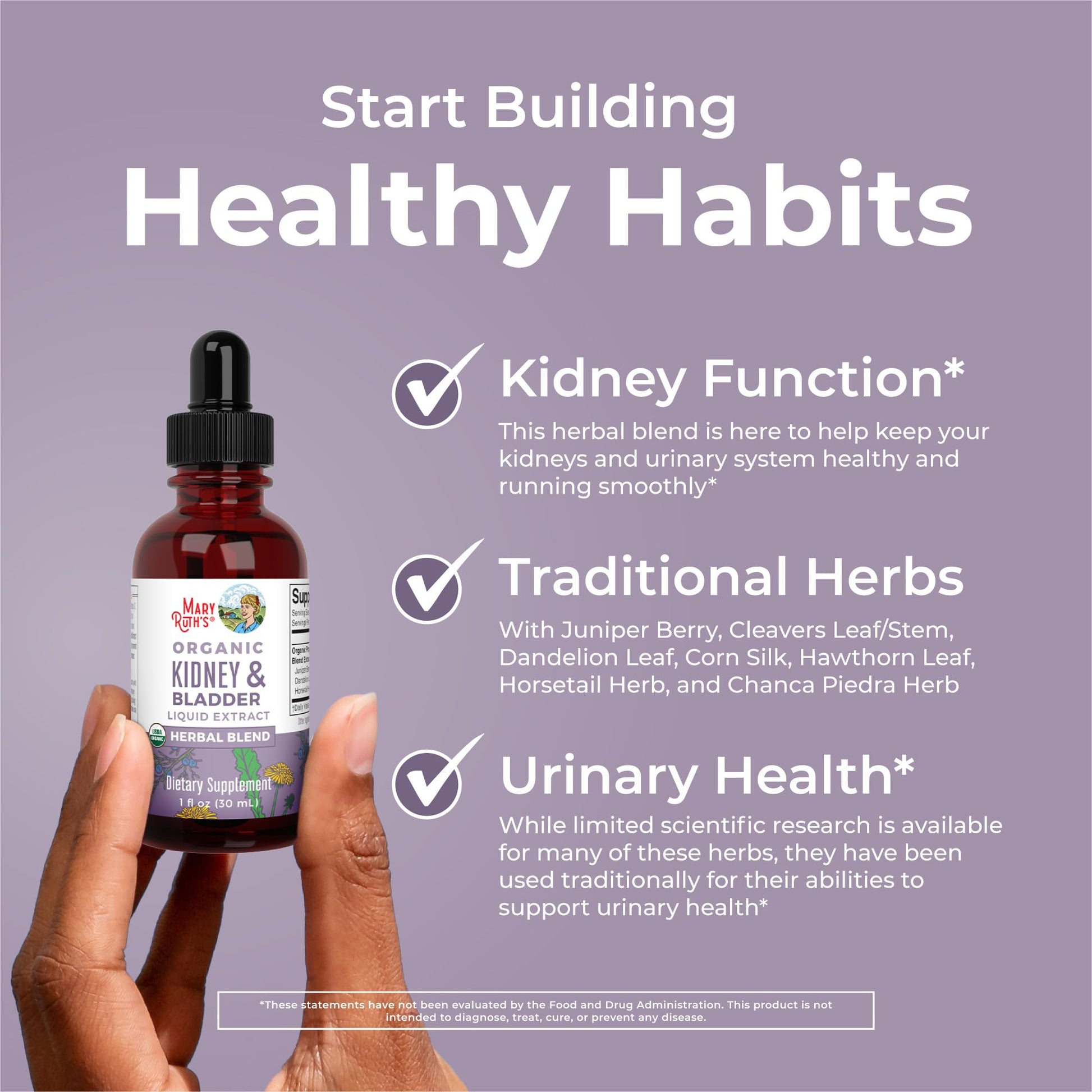 MaryRuth Organics Herbal Supplement Drops | Support Renal & Urinary Systems | Juniper Berry | Cleavers | Dandelion | Hawthorn | Horsetail & Chanca Piedra | Vegan | Non-GMO | 1 Fl Oz MARYRUTH'S uk supplements