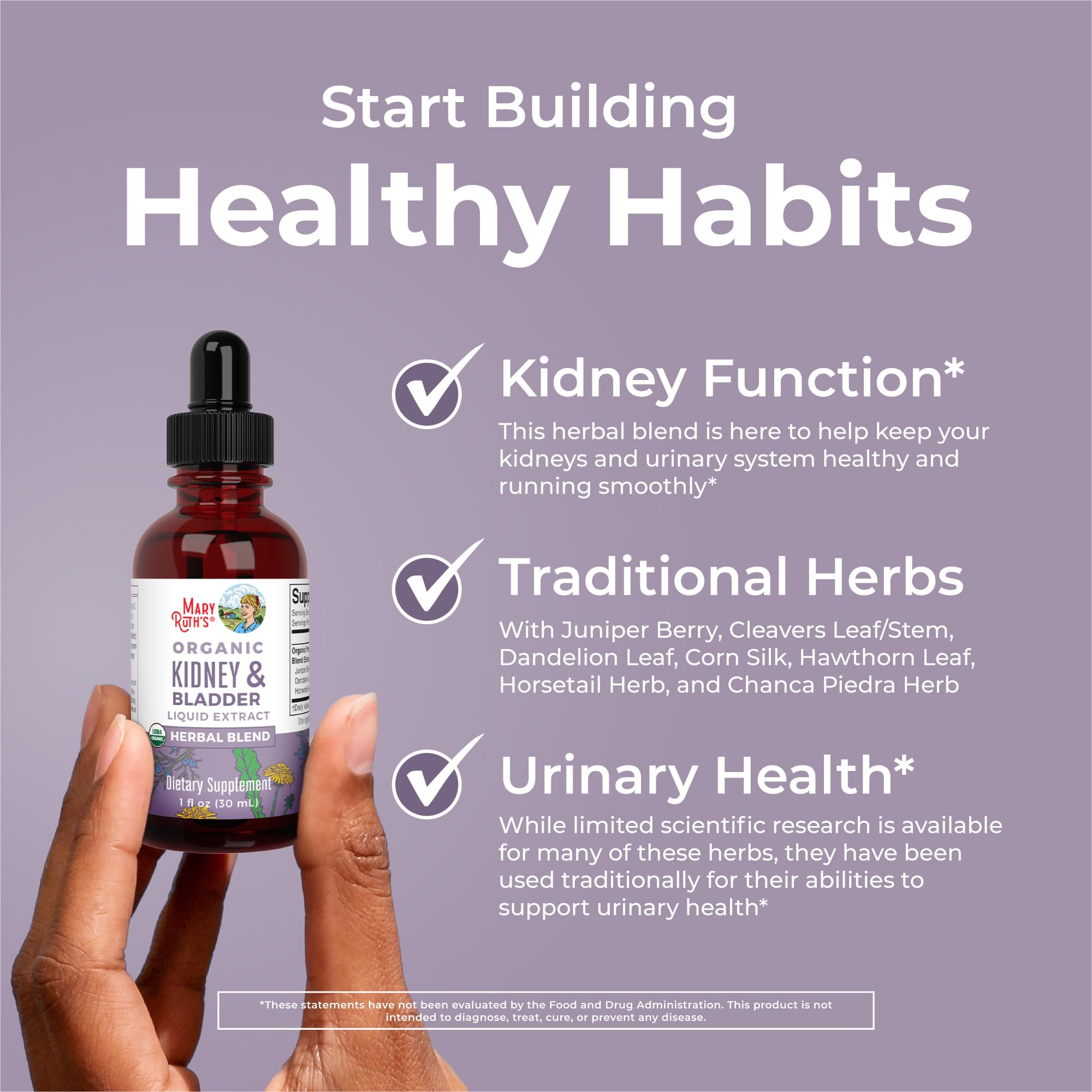 MaryRuth Organics Herbal Supplement Drops | Support Renal & Urinary Systems | Juniper Berry | Cleavers | Dandelion | Hawthorn | Horsetail & Chanca Piedra | Vegan | Non-GMO | 1 Fl Oz MARYRUTH'S uk supplements