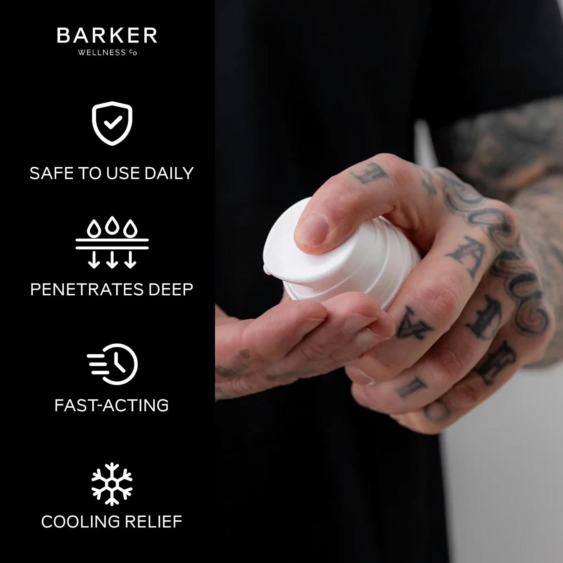 Barker Wellness Soothing Muscle Therapy Cream | Advanced Joint & Muscle Relief for Recovery & Relaxation | Enriched with Antioxidants & Moisturizing Vitamin E | All-Natural Vegan Formula (100ml) Barker Wellness Co uk supplements
