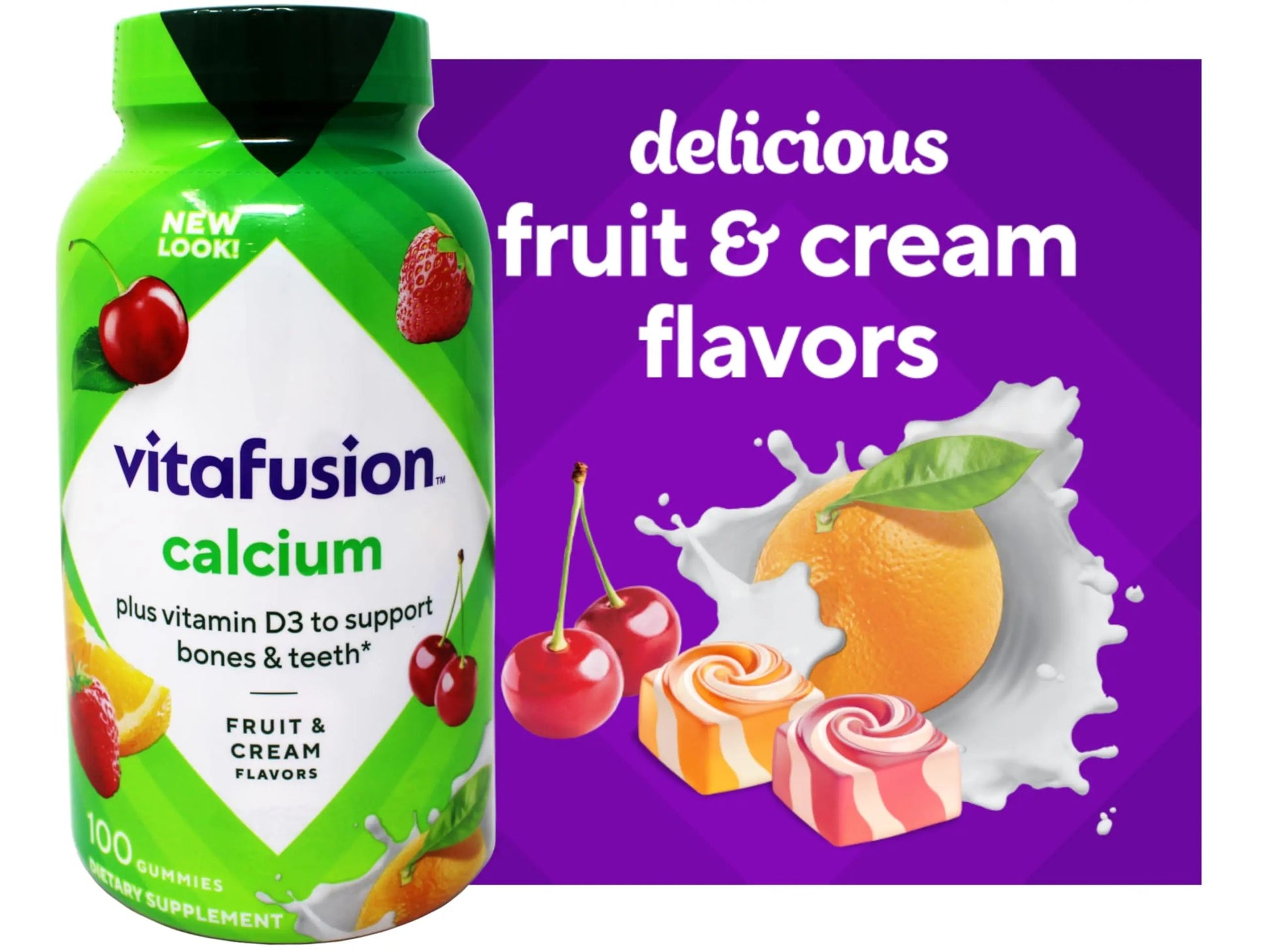 Vitafusion Calcium Adult Gummy Vitamins, 100 Gummy Vitamins Vitafusion uk supplements