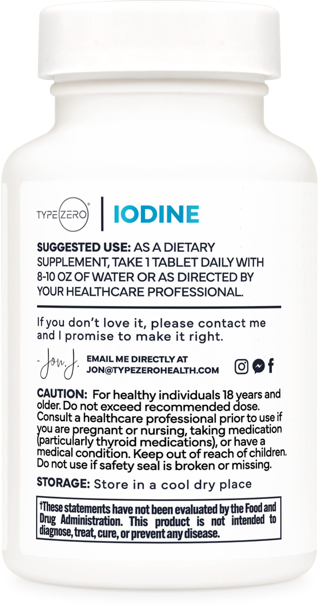 Type Zero Clean Iodine Tablets (60 Servings, 325 MCG Per Serving) - from Sea Kelp, Non-GMO, Gluten Free Type Zero uk supplements
