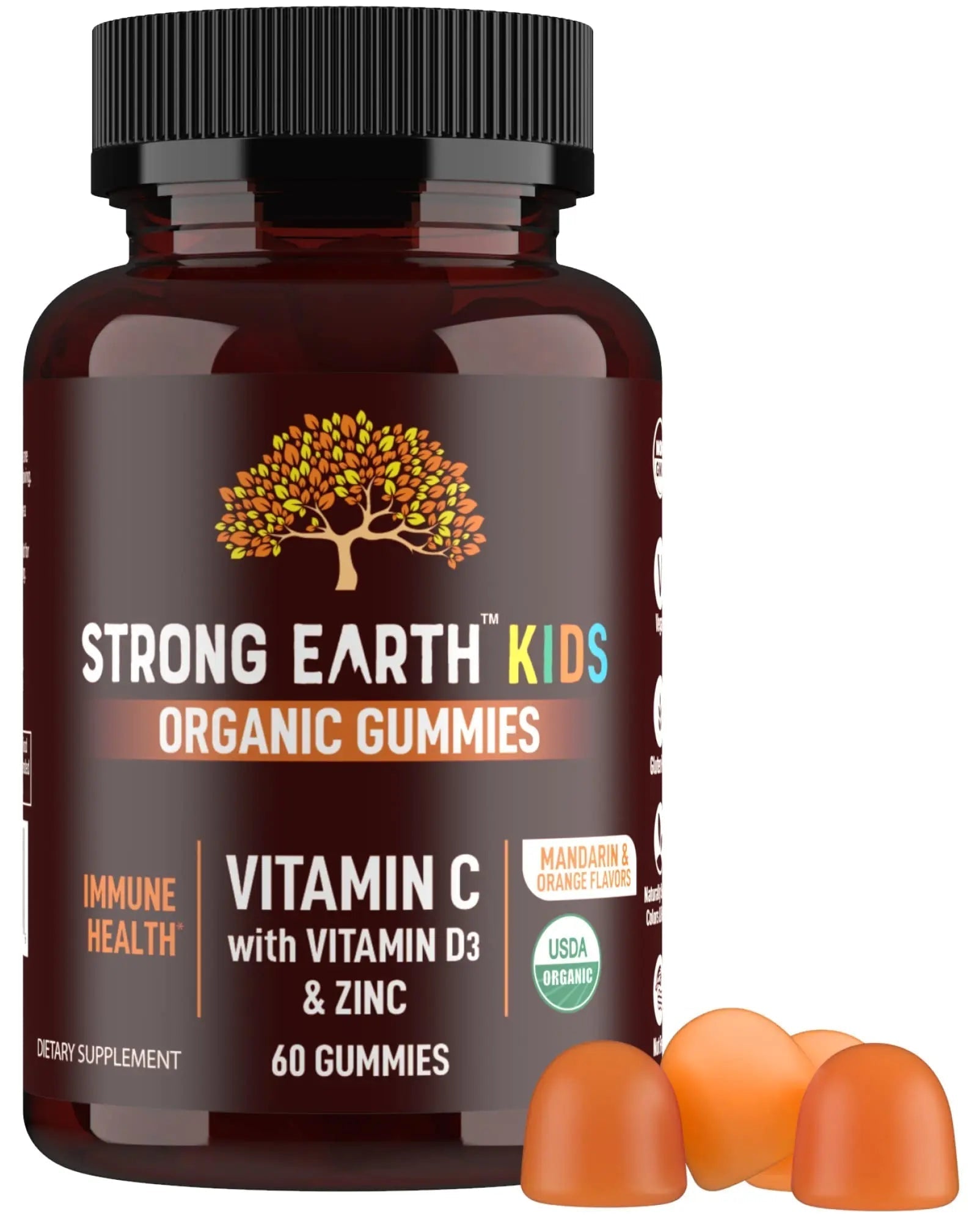 YUM-V'S Kids Strong Earth - Organic Immune Health Gummies with Vitamin C, Vitamin D3 Plus Zinc - Immune System Boost Zinc YUM-V'S uk supplements