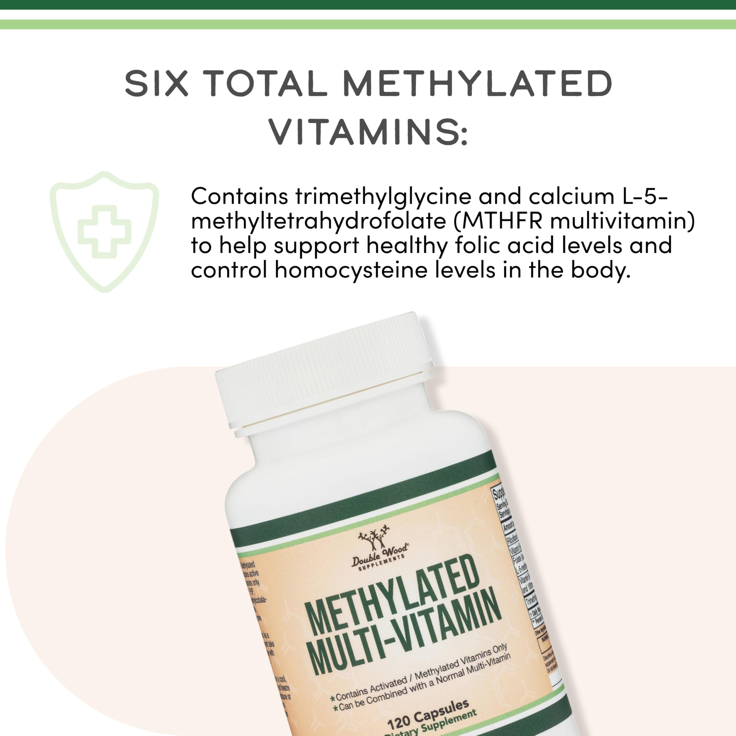 Methylated Multivitamin (Methylated and Activated Vitamins Only - Methylated B Complex with Trimethylglycine Double Wood Supplements uk supplements