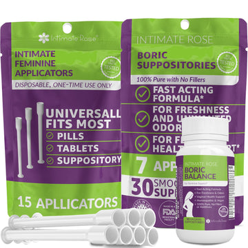 Save 10% on Boric Acid Vaginal Suppositories - 30 Count (600mg) + 7 Applicators and 15 Additional Intimate Rose uk supplements