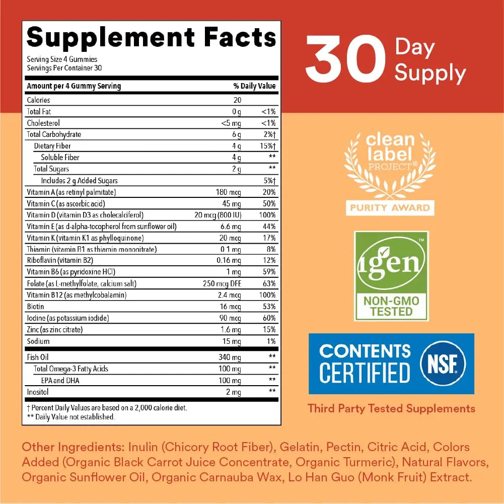 SmartyPants Teen Girl Multivitamin Gummies: Omega 3 Fish Oil (EPA/DHA), Vitamin D3, C, Vitamin B12 & Kids Multivitamin Gummies SmartyPants uk supplements
