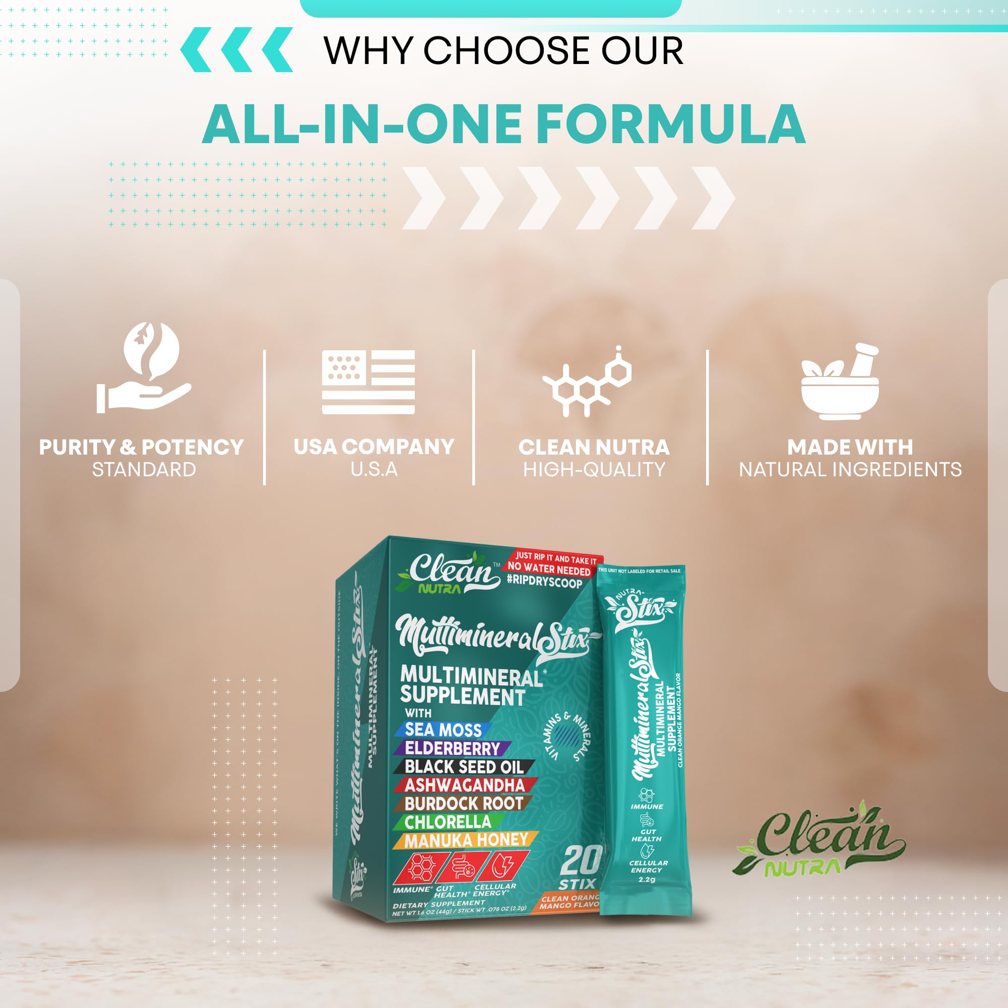 Sea Moss Powder Elderberry Ashwagandha Chlorella Manuka Honey VitaminD3 Vitamin C Zinc Spirulina Iodine Greens Detox Immune Support Sugar Free Hydration Powder Drink Mix – 20 Sticks Clean Nutraceuticals uk supplements