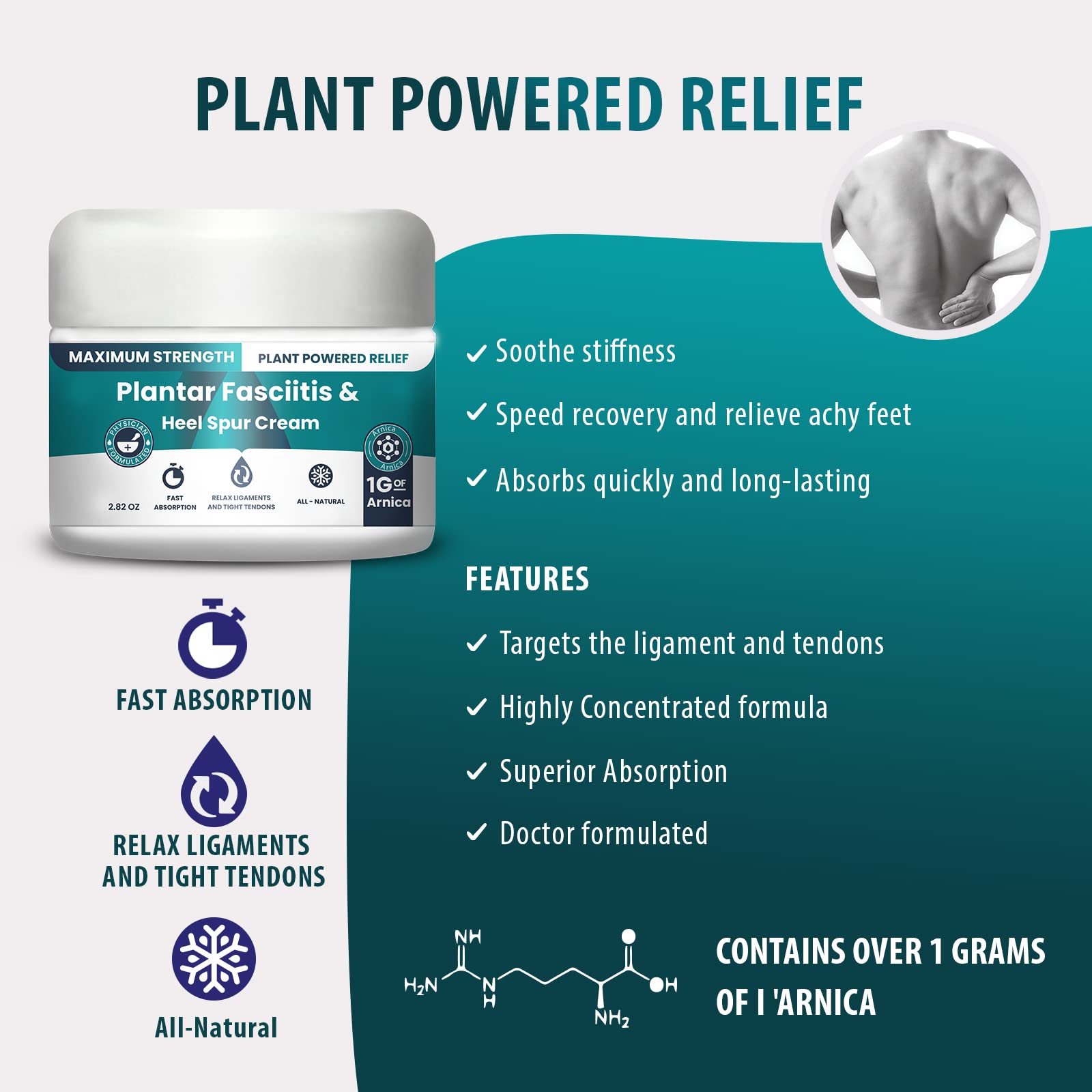 M PAIN MANAGEMENT TECHNOLOGIES Plantar Fasciitis And Heel Spur Cream By PMT - Cream For Foot Relief. High Concentration of Arnica; Vitamin B6, MSM, Glucosamine - To Soothe and Relieve - 2.82 OZ M PAIN MANAGEMENT TECHNOLOGIES uk supplements