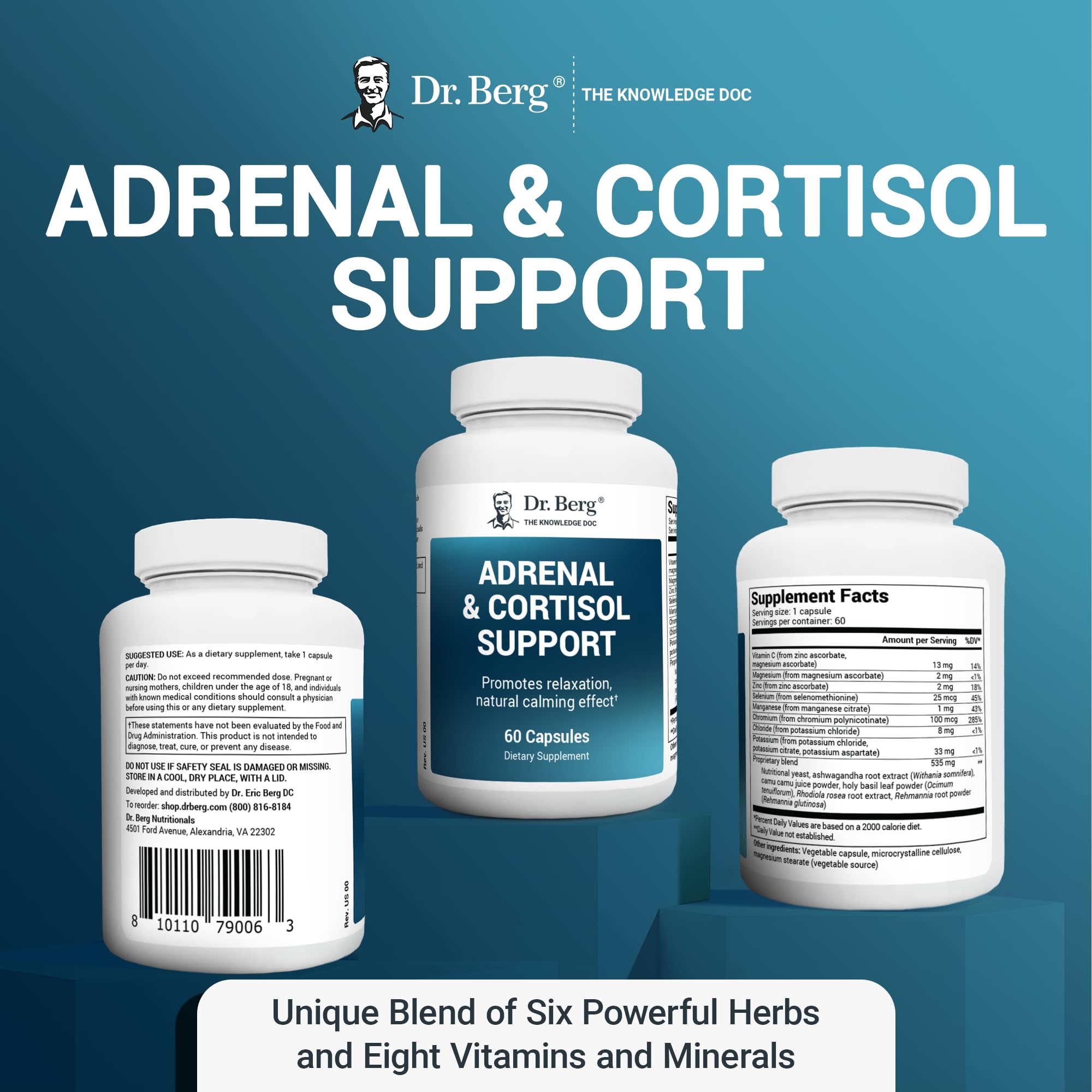 Dr. Berg Adrenal & Cortisol Supplement New Formula - Adrenal Supplement & Cortisol Dr. Berg Nutritionals uk supplements
