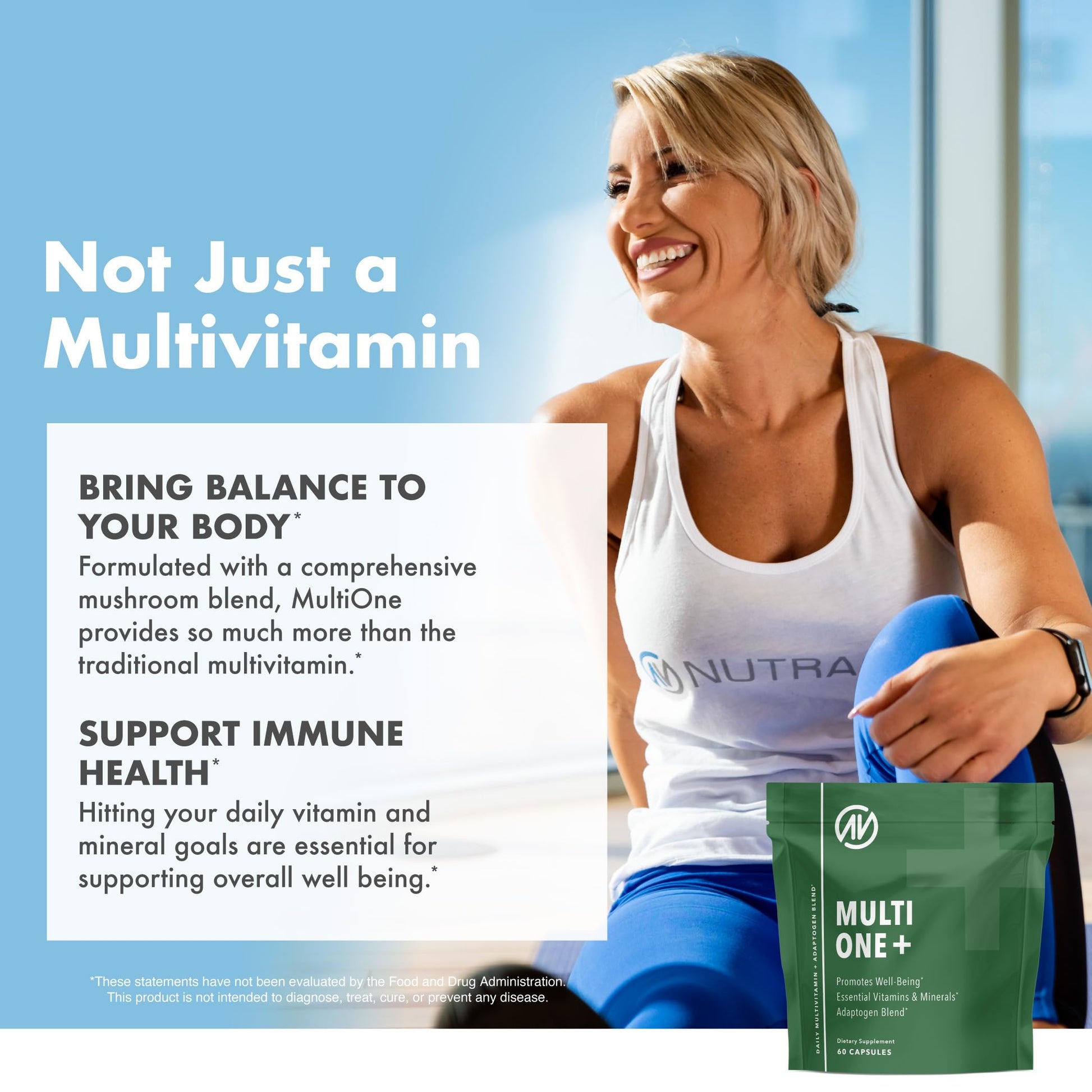 MultiOne Men & Women’s Daily Multivitamin - Essential Nutrients and Minerals for Optimal Health (60 Capsules) NutraOne uk supplements