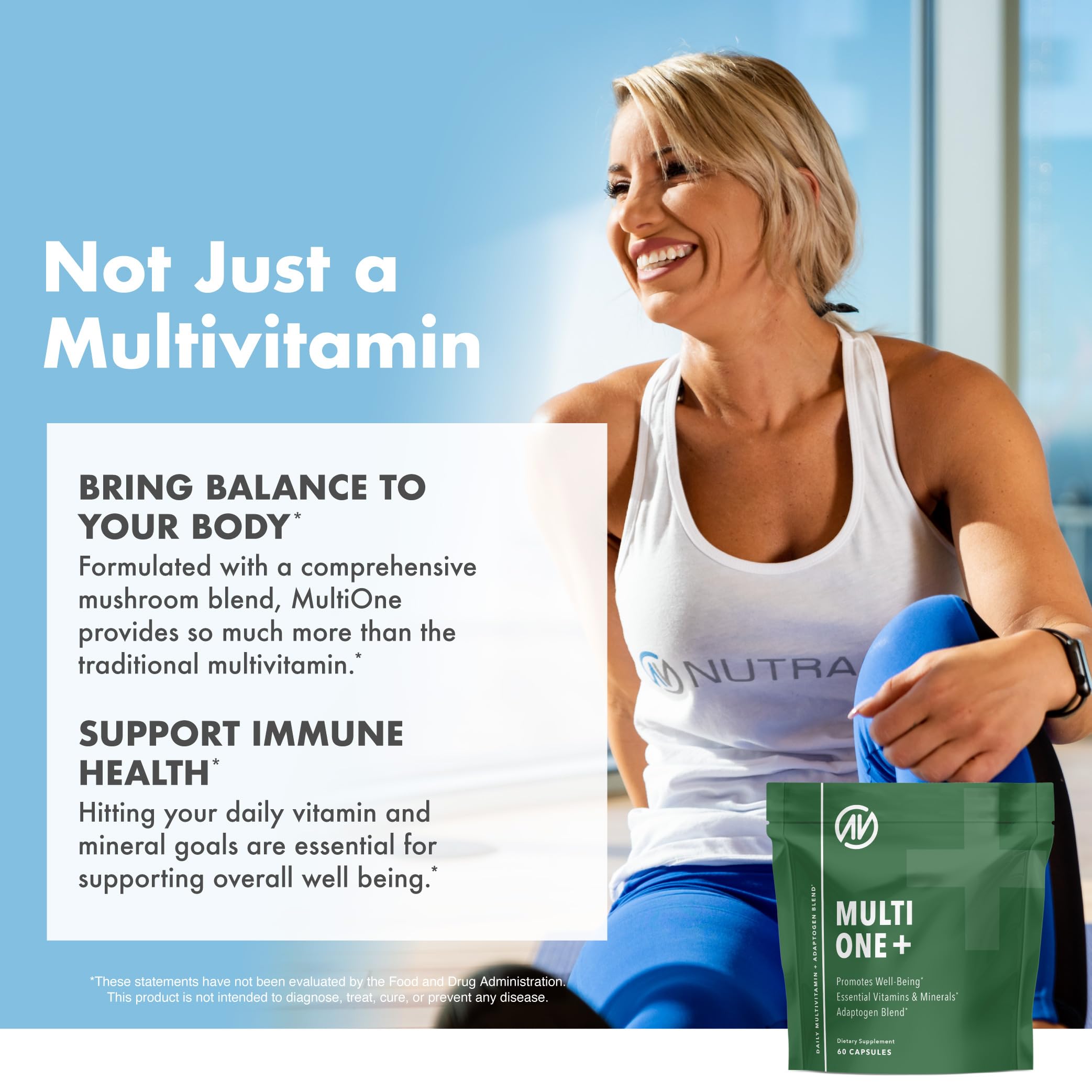 MultiOne Men & Women’s Daily Multivitamin - Essential Nutrients and Minerals for Optimal Health (60 Capsules) NutraOne uk supplements