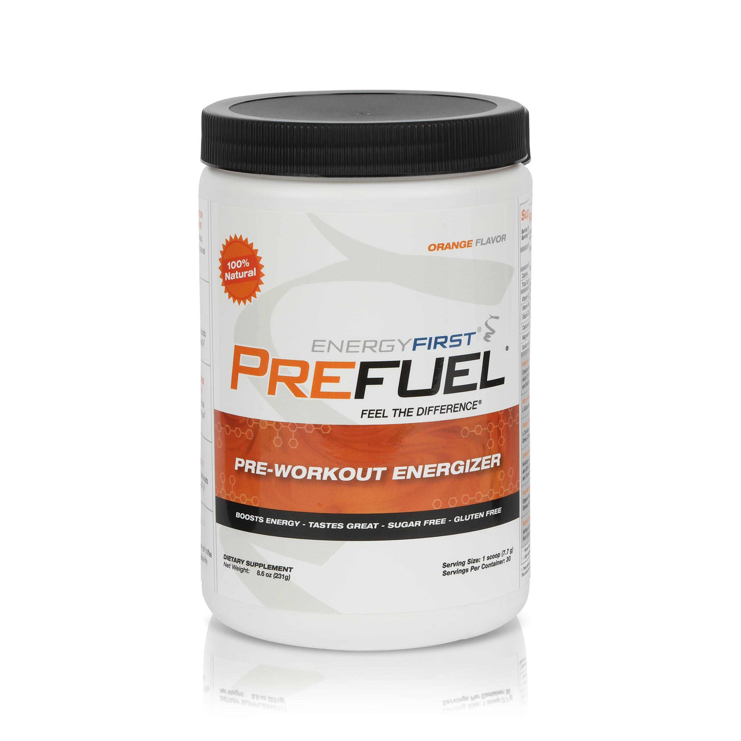EnergyFirst Prefuel Pre-Workout Powder, Orange Flavor, Boost Energy, Creatine Monohydrate EnergyFirst uk supplements