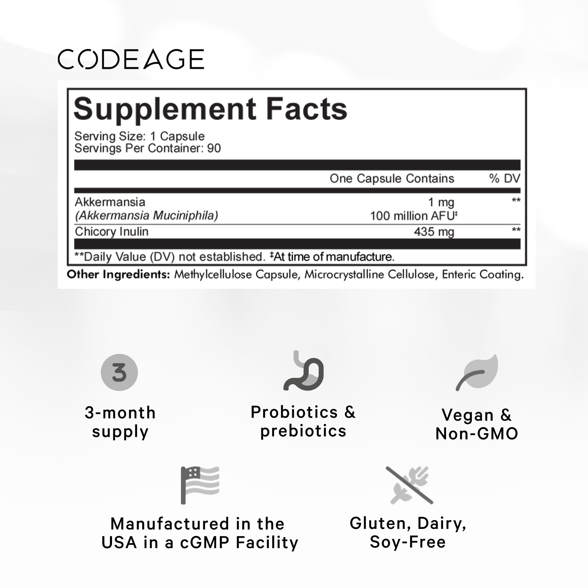 Codeage Akkermansia Muciniphila Probiotic Supplement - 3-Month Supply of Akkermansia Codeage uk supplements