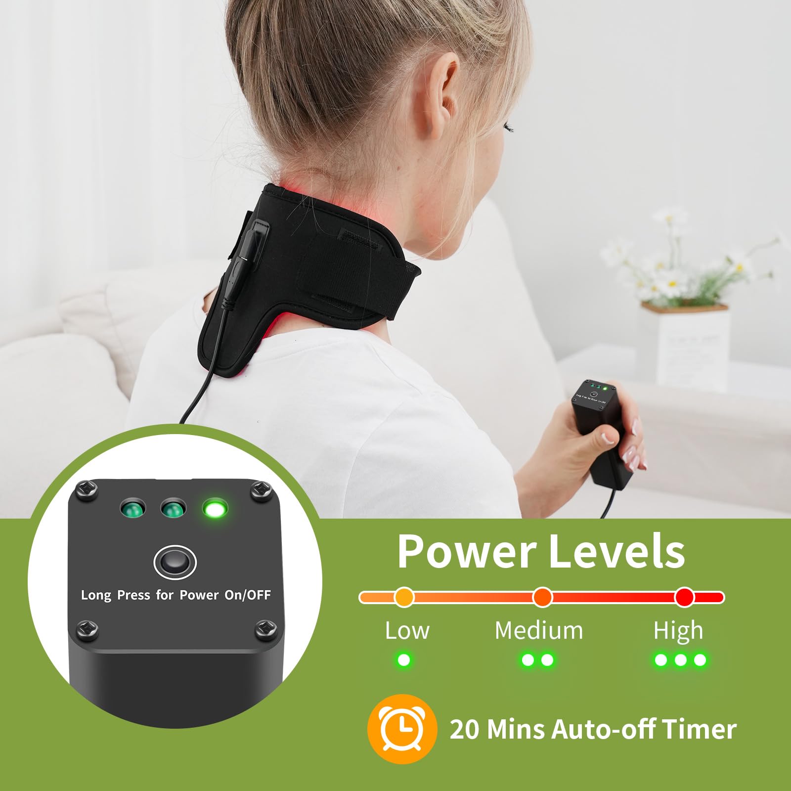 Rechargeable Red Light Therapy Neck Shoulder, Infrared Light Therapy for Body Pain Relief, Portable Red Light EnjoYield uk supplements