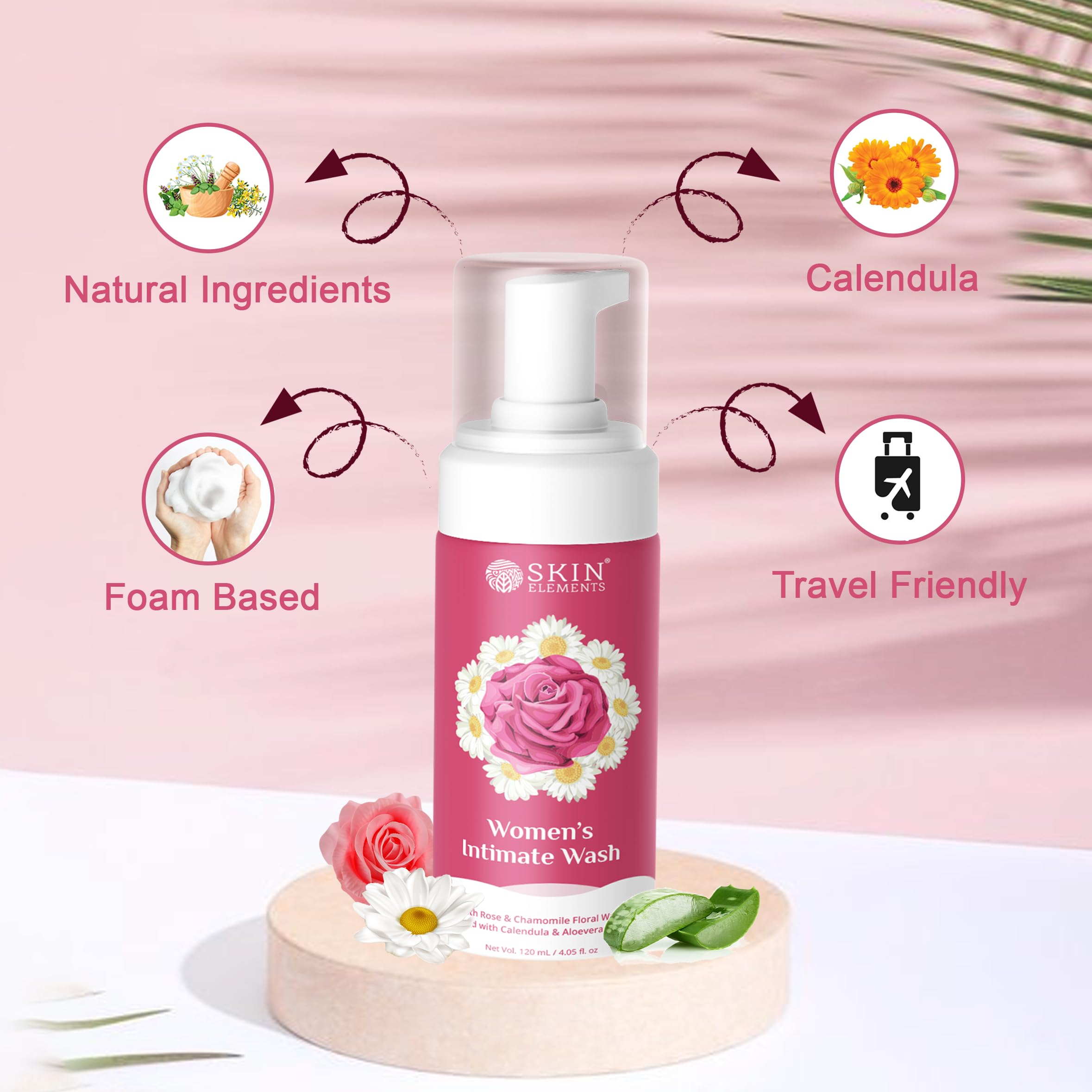Skin Elements Intimate wash for Women (4.05 Fl Oz.) with Rose & Chamomile Water Skin Elements uk supplements