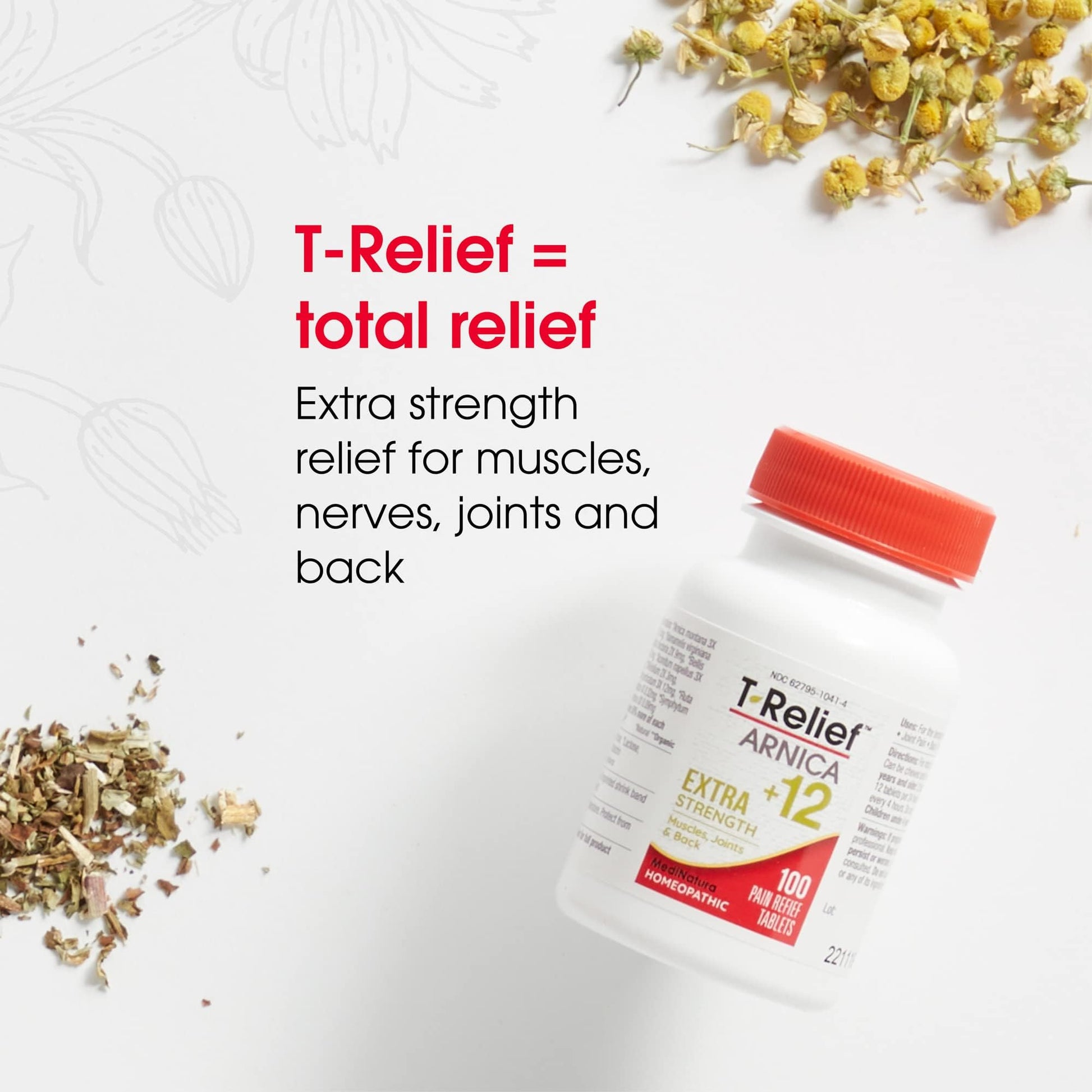 MediNatura T-Relief Extra Strength Pain Relief Arnica +12 Plant-Based Pain Relievers 100ct Tablets T-Relief Extra Strength Pain Relief 3oz Cream Bundle MediNatura uk supplements