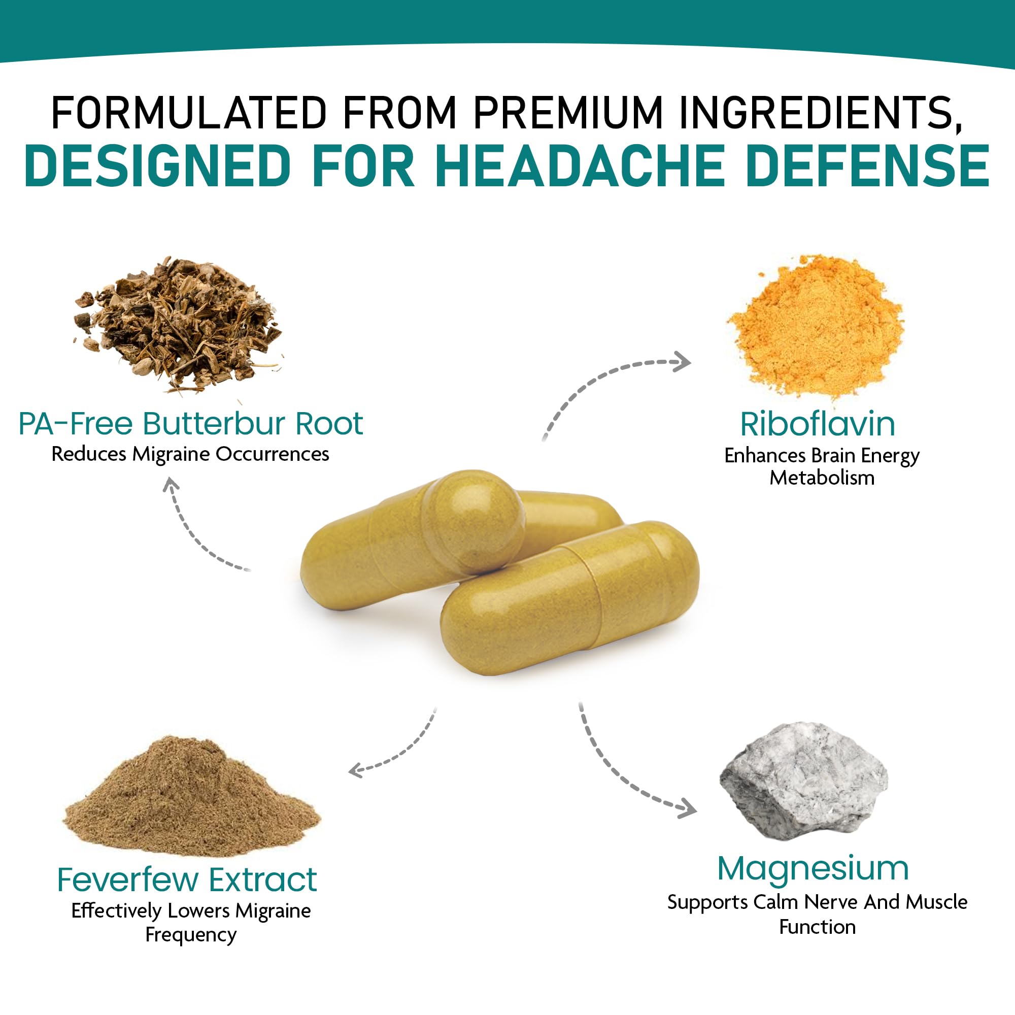 Nature's Nectar Migraine Prevention Feverfew Capsules – PA Free Butterbur Root, Riboflavin 400 mg, Magnesium & Feverfew – Natural Migraine Supplement – 60 Capsules Nature's Nectar uk supplements