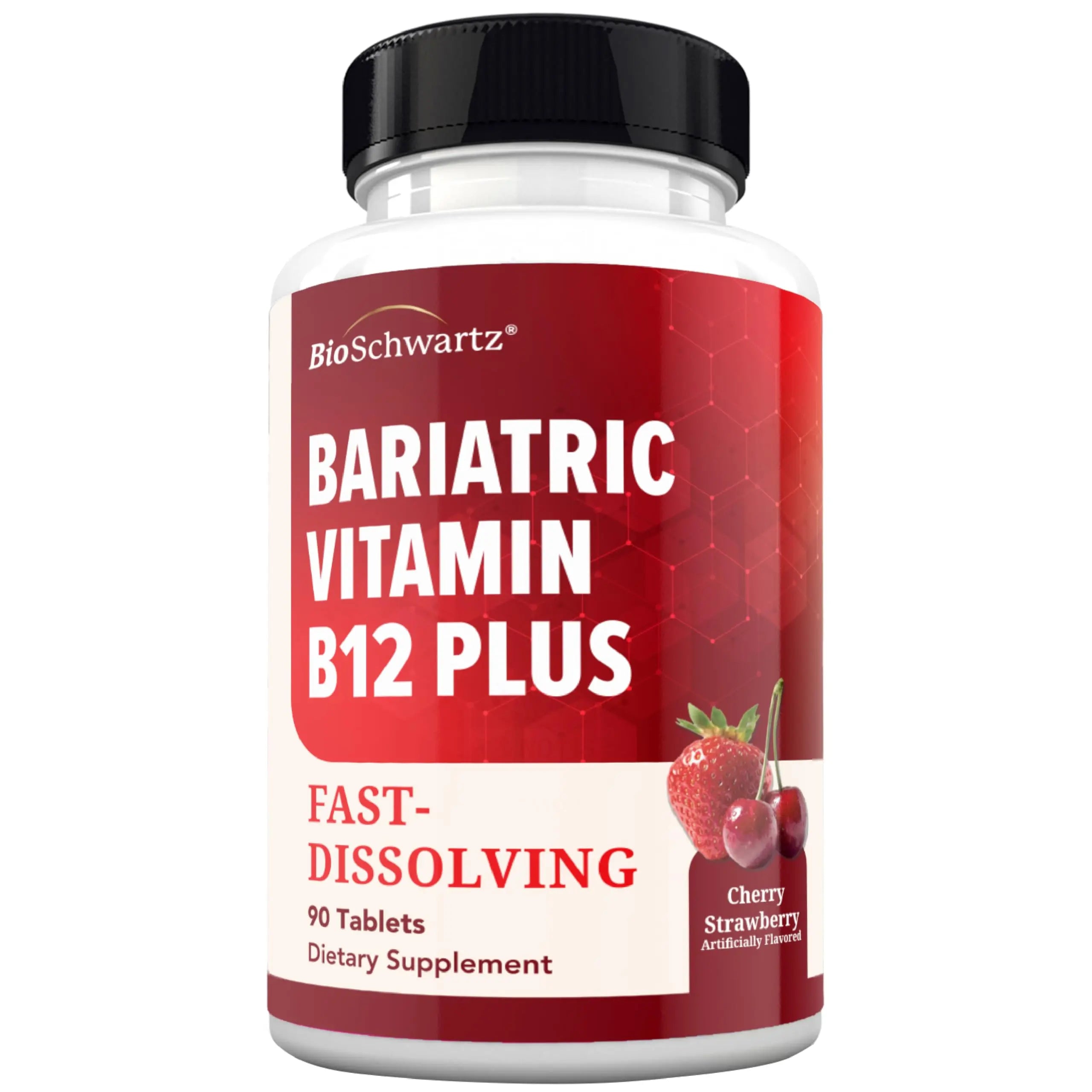 BioSchwartz Bariatric B12 Plus Dissolvable Tablets - 1000mcg Vitamin B12, Vitamin B6, Folate, Biotin - Cherry Strawberry Flavor BioSchwartz uk supplements