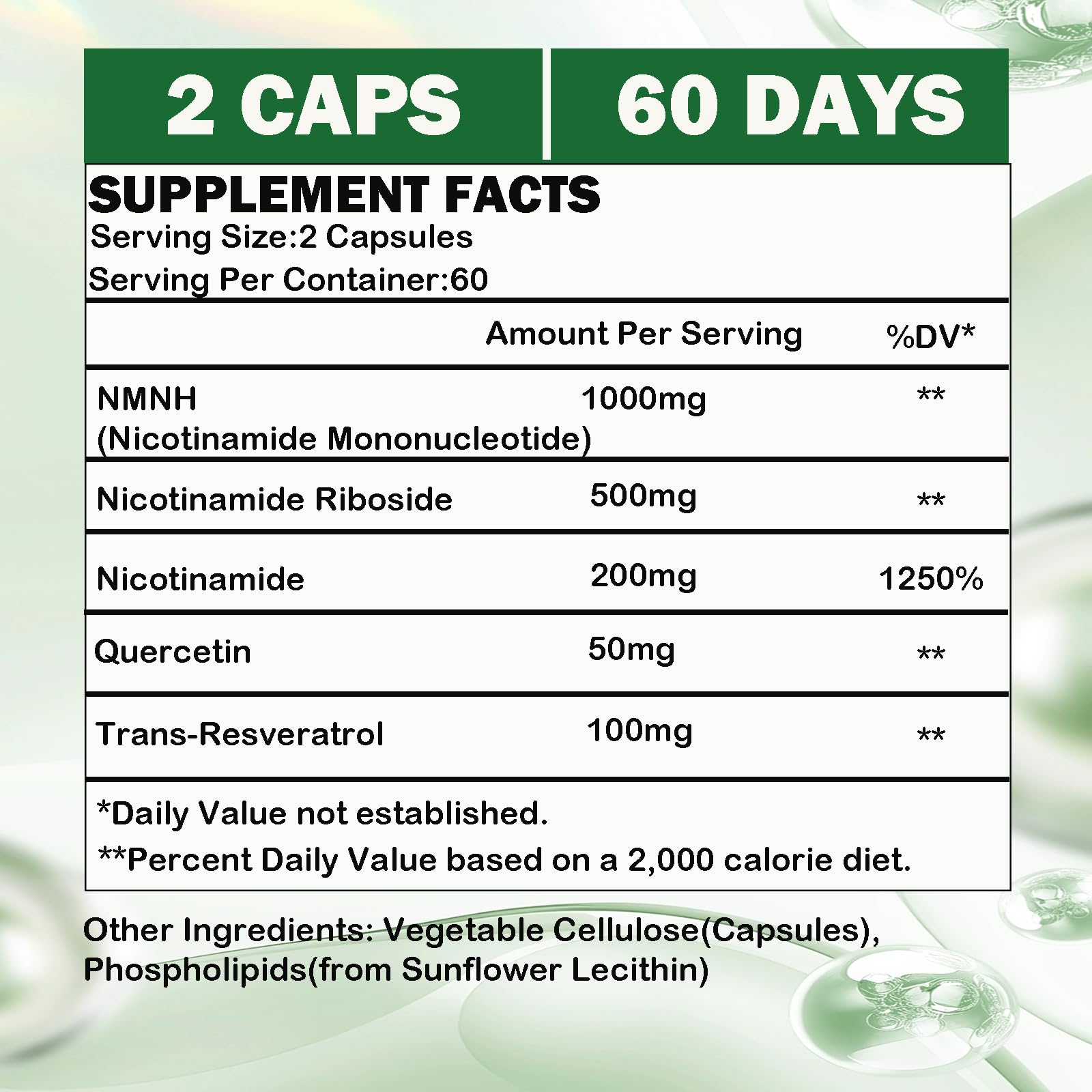 GHKALQ NMNH Supplement 1000mg,Liposomal Pure Nicotinamide Mononucleotide,Boost NAD Level with Resveratrol & Nicotinamide Riboside NR,High Absorption,for Cellular,Energy,Non-GMO,Vegan,120 Capsules GHKALQ uk supplements