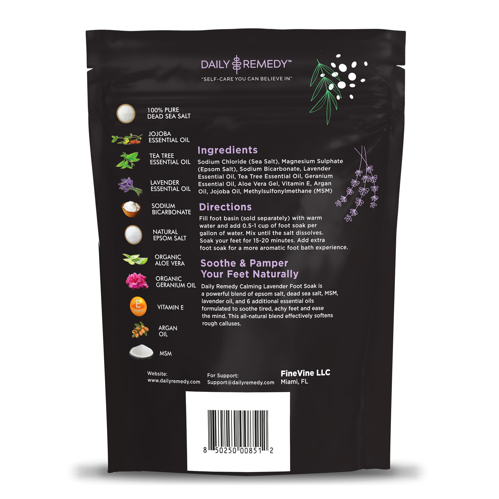 Calming Lavender Foot Soak with Epsom Salt, Made in USA, Foot Soak Soothes Sore Tired DAILY REMEDY uk supplements