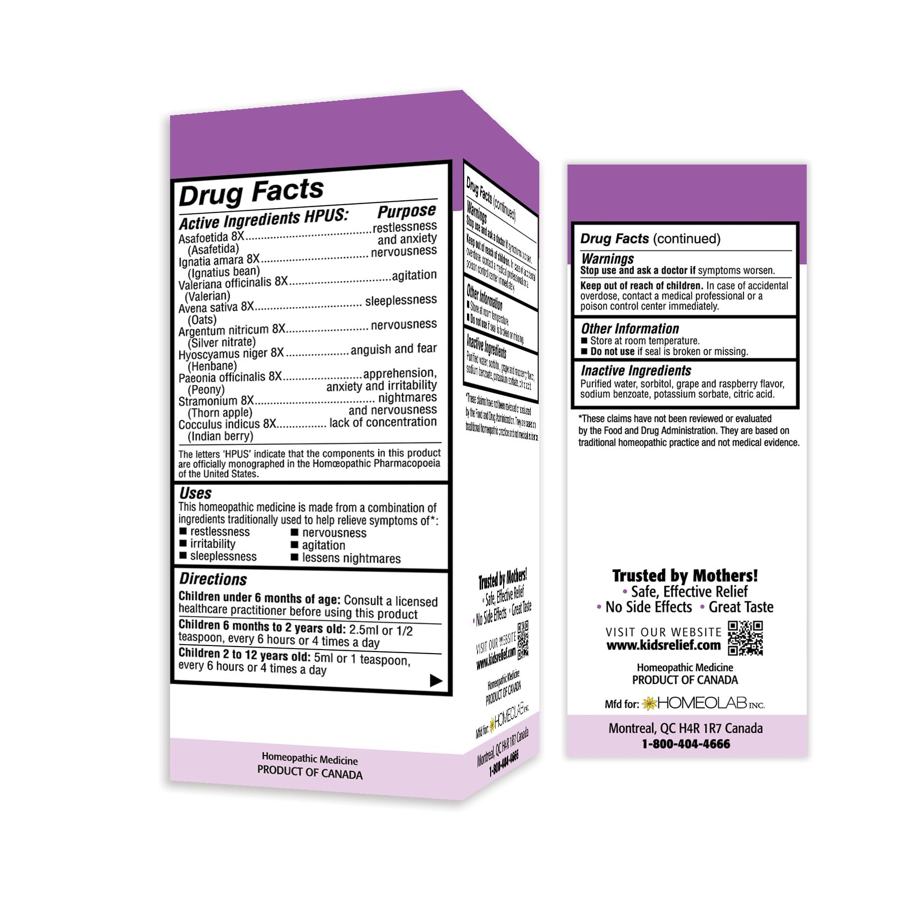 Kids Relief Syrup with Calming Effect, for Kids 0-12 Yrs, Grape Flavor, Gluten and Dye Free, No Added Sugar, 3.4 oz Kids Relief uk supplements