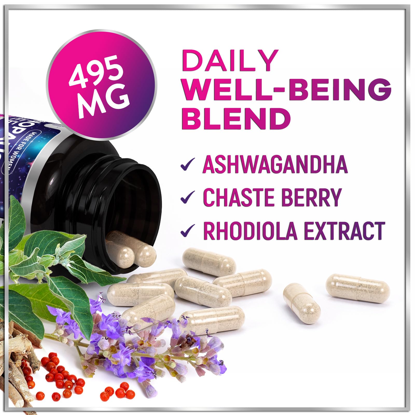 Menopause Supplements for Women - Complete Hot Flash Night Sweats & Menopause Relief Pills, 8 Billion CFU Probiotics with Dong Quai & Black Cohosh for Vaginal, Digestive Support - 60 Capsules Hello Lovely! uk supplements