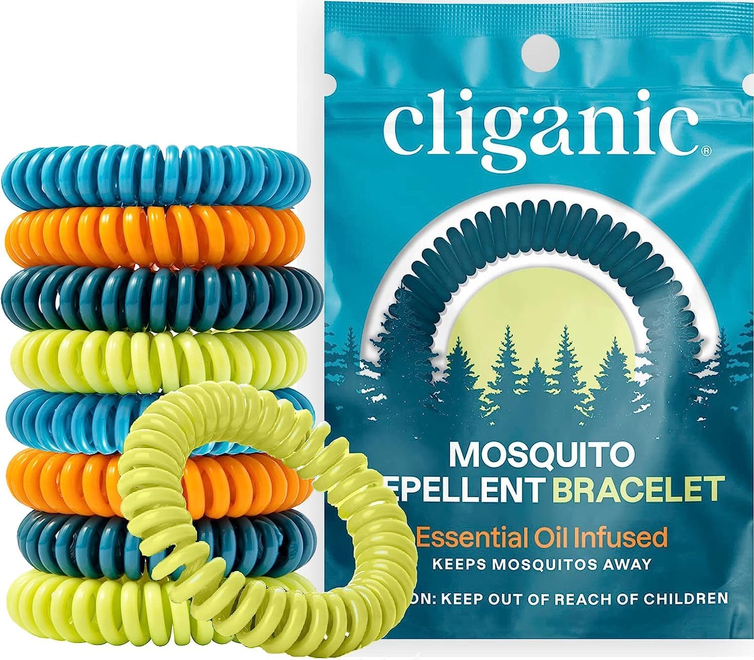 Cliganic 10 Pack Mosquito Repellent Bracelets, DEET-Free Bands, Individuall Cliganic uk supplements