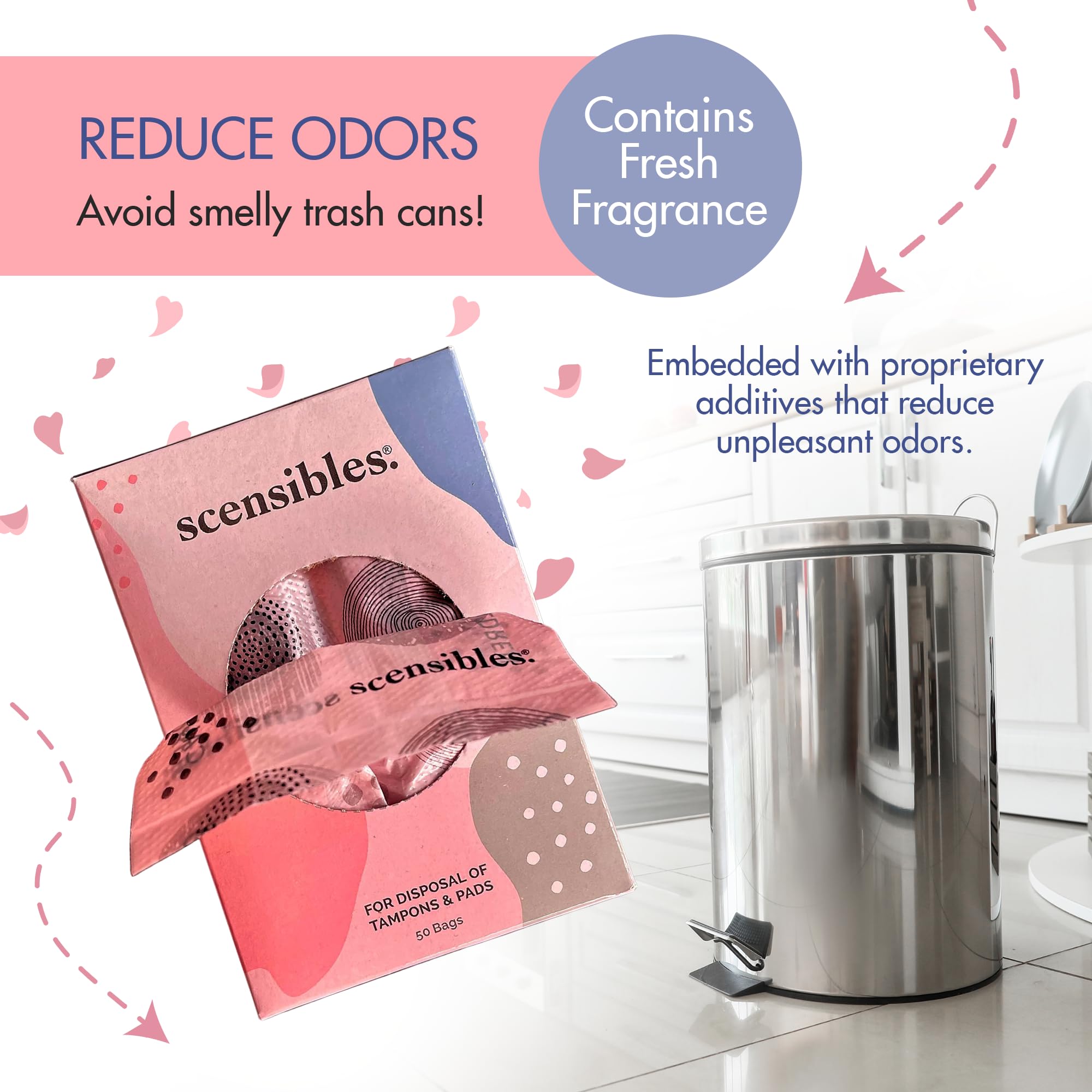 Scensibles Personal Care Disposal Bags (50 Count) - For Tampons, Pads, Liners, Condoms & More SCENSIBLES uk supplements
