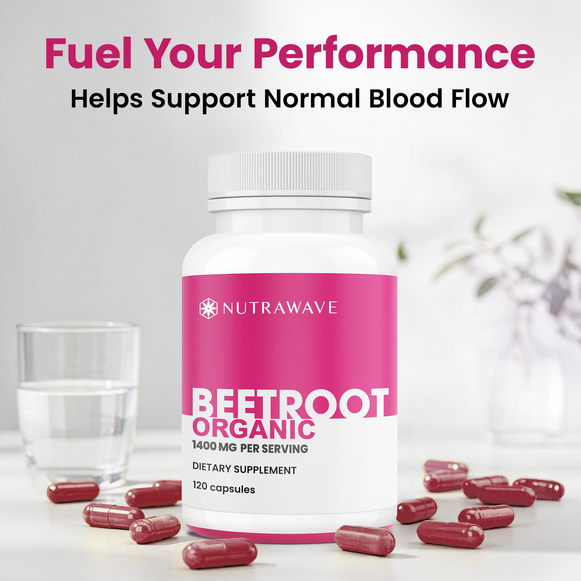 Nutra Wave 1400mg Organic Beet Root Capsules Per Serving – Nitric Oxide Booster for Men – Supports Blood Pressure, Energy, Circulation & Heart Health – Non-GMO, Vegan – 120 Capsules / 60 Day Supply Nutra Wave uk supplements