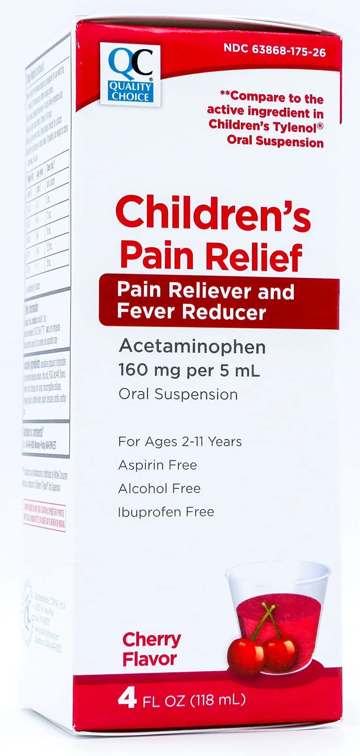 Quality Choice Children's Pain Relief & Fever Reducer for Kids, 4fl oz Acetaminophen 160mg per 5ml, Ibuprofen & Aspirin Free, Liquid Cold and Flu Medicine for Kids, Regular Strength OTC Medication Quality Choice uk supplements