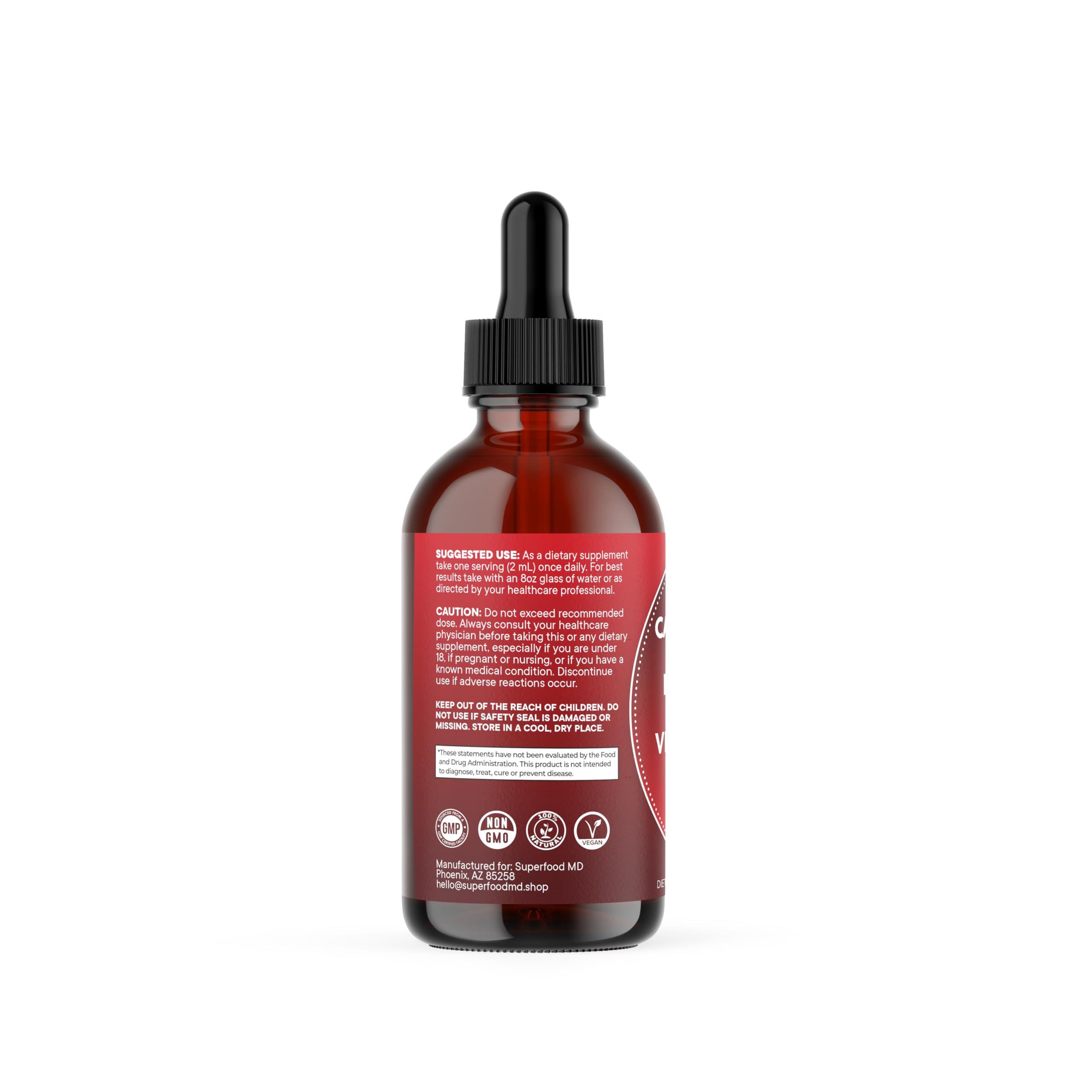 Cayenne Pepper Supplement Liquid Drops + Hawthorn Berry, Vitamin D3 K2 Beet Root Powder, Ceylon Cinnamon, Turmeric Curcumin, Organic Panax Ginseng - 4 OZ Superfood MD uk supplements