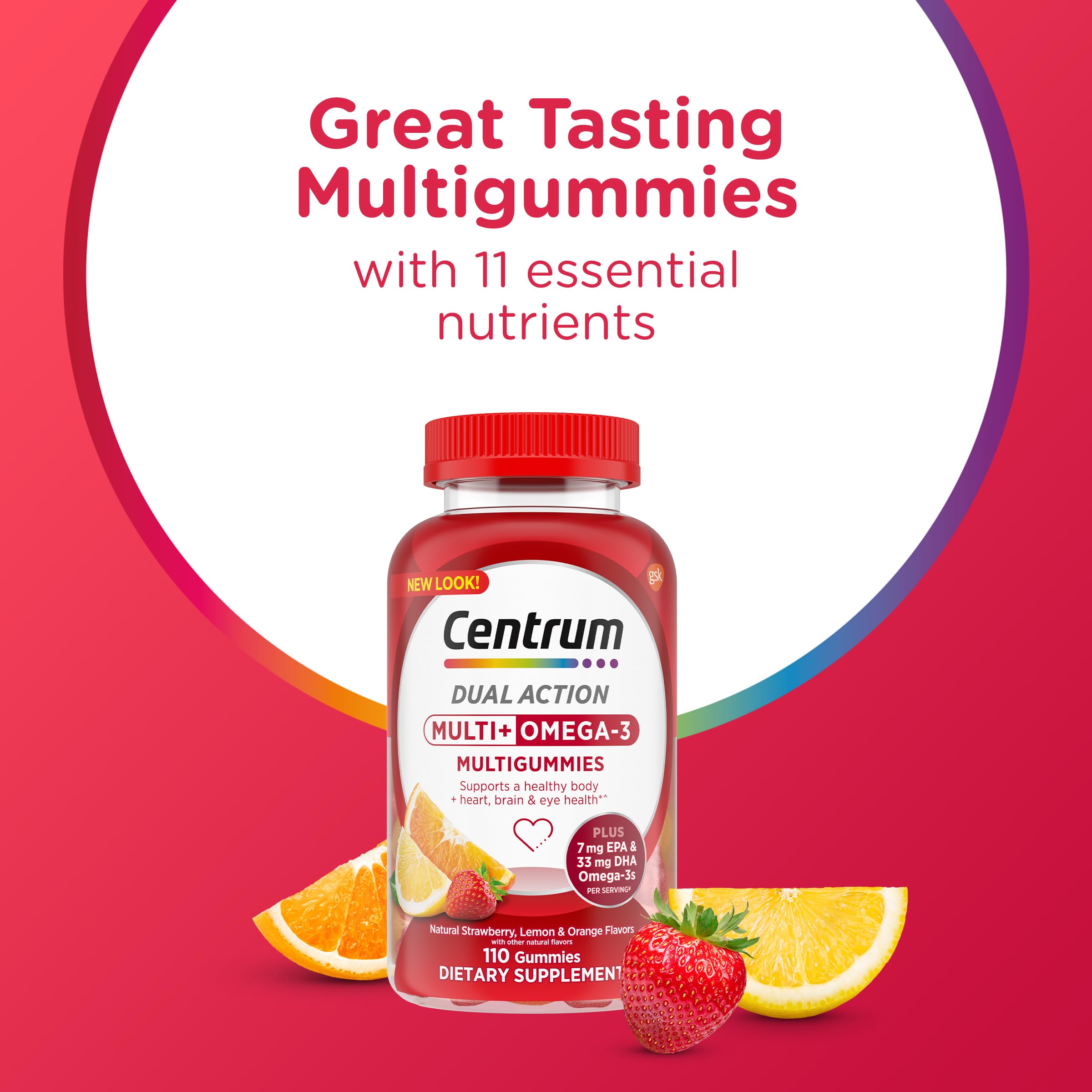 Centrum MultiGummies Multi+ Omega 3 Dual Action, Adult Multivitamin, Multivitamin/Multimineral/Omega 3 Centrum uk supplements