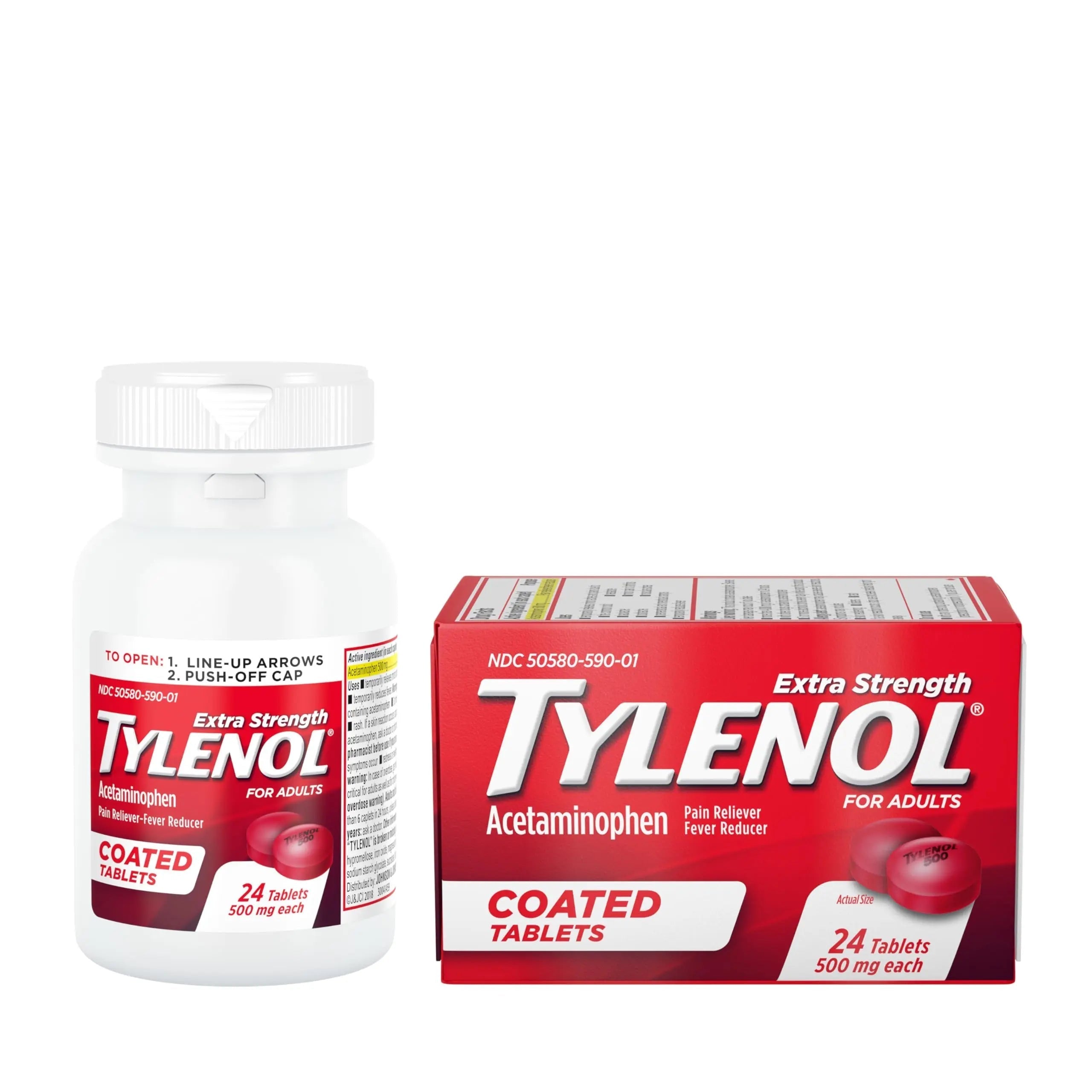 Tylenol Extra Strength Pain Reliever & Fever Reducer, Round Coated Tablets, 500 mg Acetaminophen Pain Relief Pills for Headache, Toothache & Minor Arthritis Pain, 24 ct Tylenol uk supplements