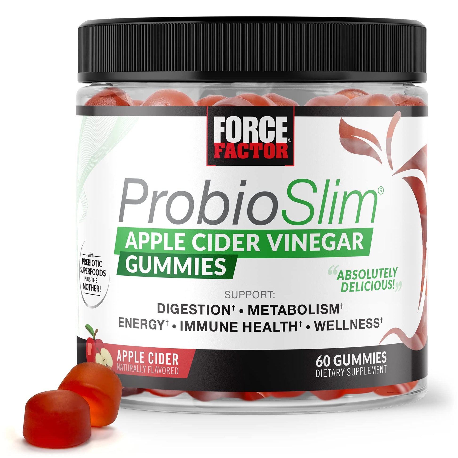 Force Factor ProbioSlim Apple Cider Vinegar Gummies with Organic LactoSpore Probiotics Force Factor uk supplements