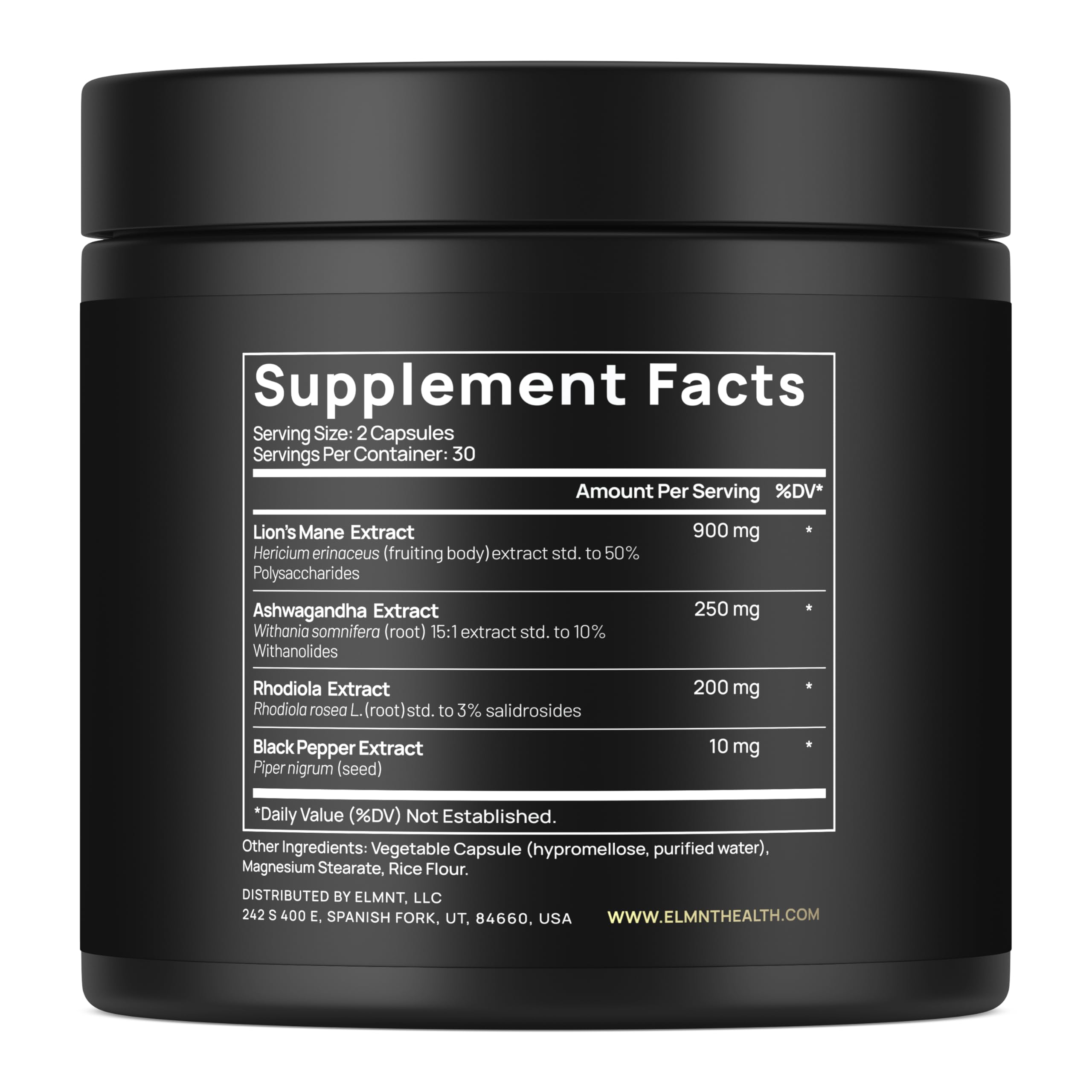 20,000mg 16x Strength Lions Mane Supplement Capsules Super Nootropic w. Ashwagandha & Rhodiola - Highest Potency Lion's Mane Mushroom Extract 50% Polysaccharides Brain Supplements for Memory and Focus TERRA ELMNT uk supplements