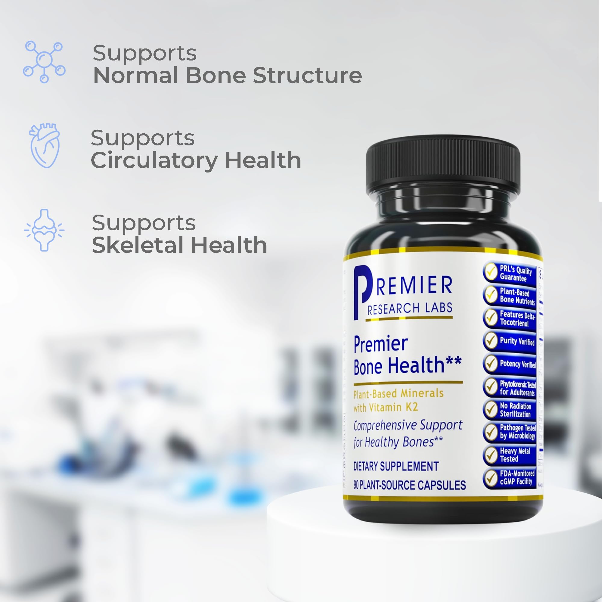 Premier Research Labs Premier Bone Health - Bone Health Vitamins, Bone Strength Supplement for Women & Men, Calcium Supplement with Vitamin K2, Healthy Bone Support - 90 Capsules Premier Research Labs uk supplements