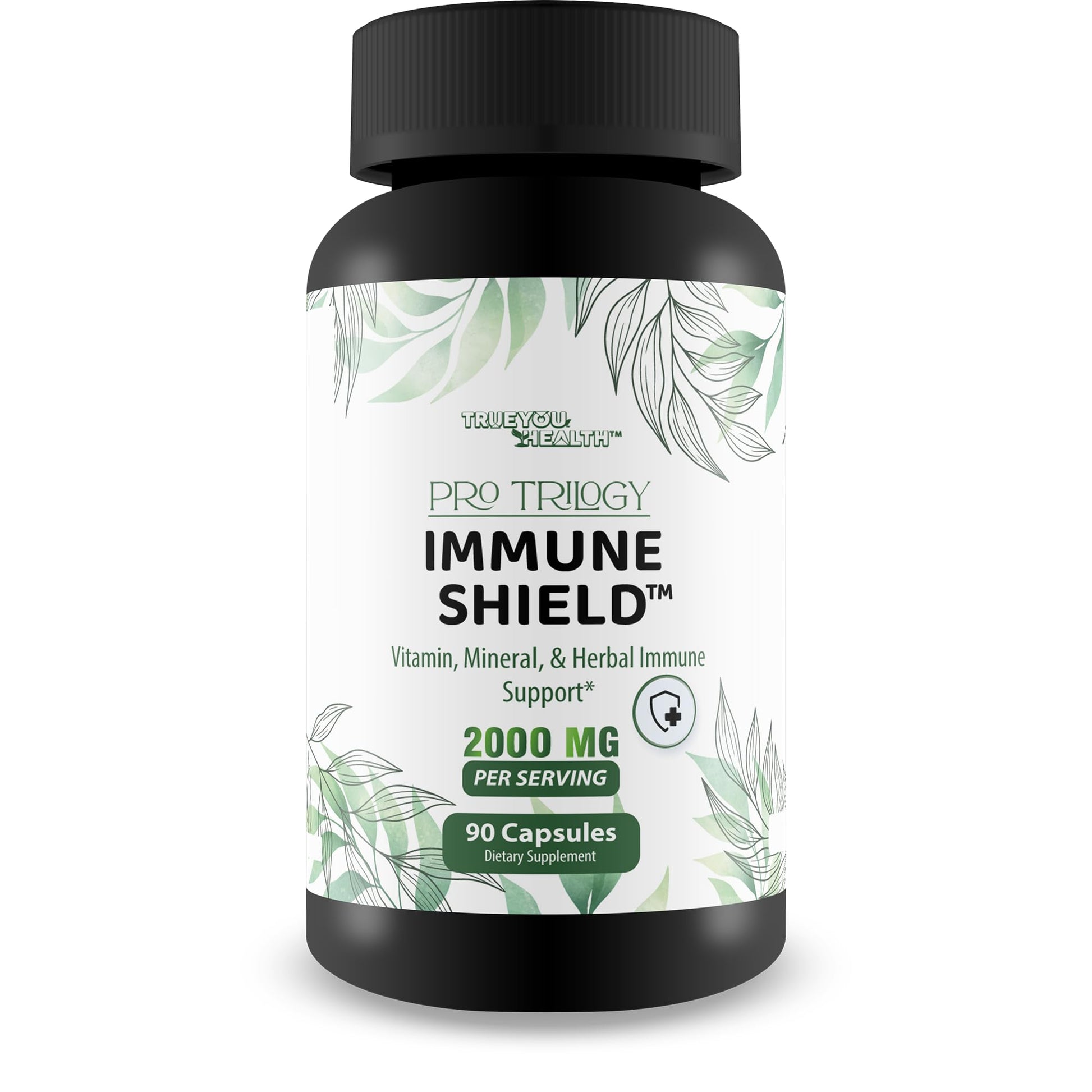 Pro Trilogy Immune Shield - Our Best Immune Support Supplement - Immune Support Capsules - Immune Boost Pills - Our Best Immune Pills Nature Vitamin D Zinc C Best Immune Support Vitamins True You Health uk supplements