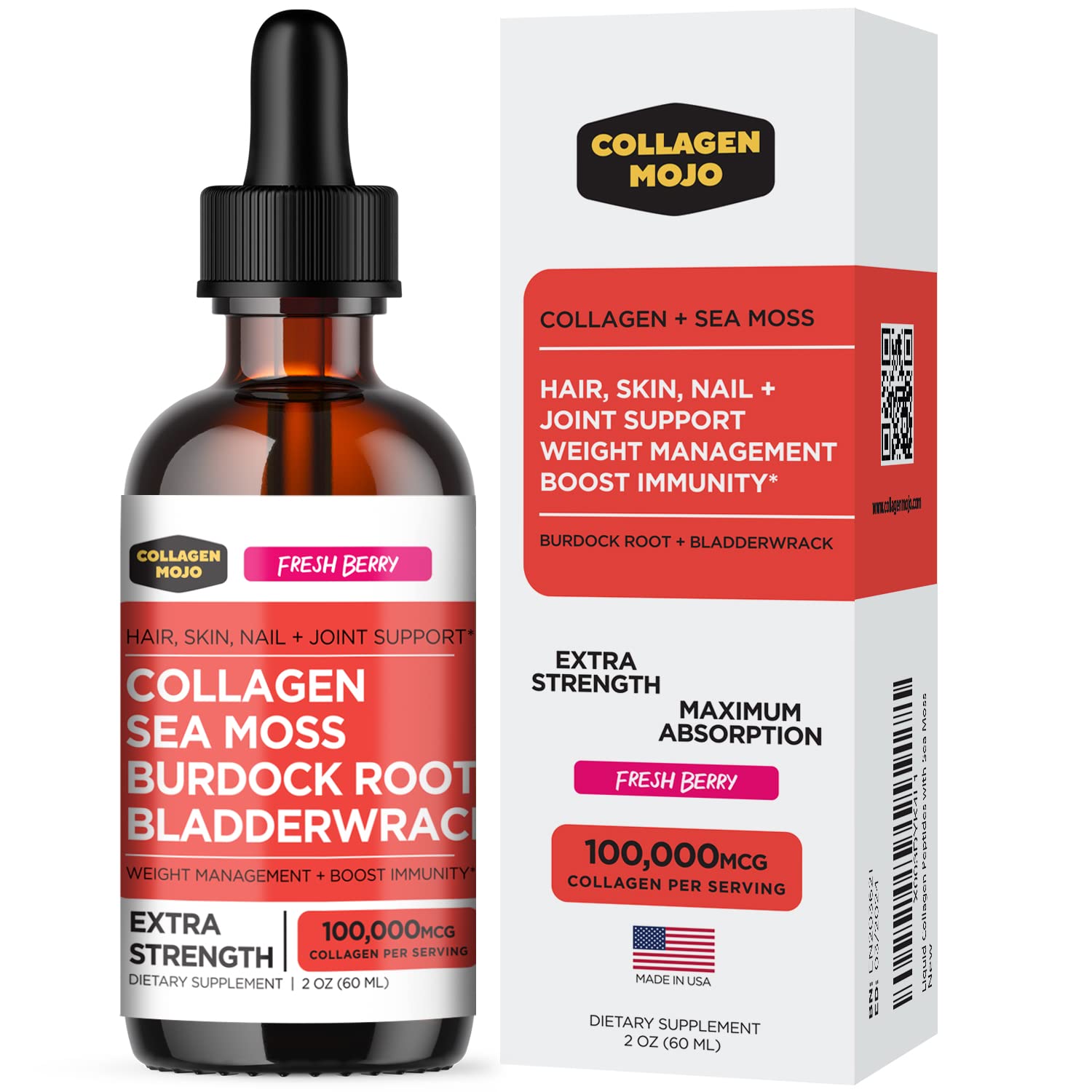 Collagen Mojo Liquid Collagen Peptides with Sea Moss, Burdock Root & Bladderwrack Collagen Mojo uk supplements