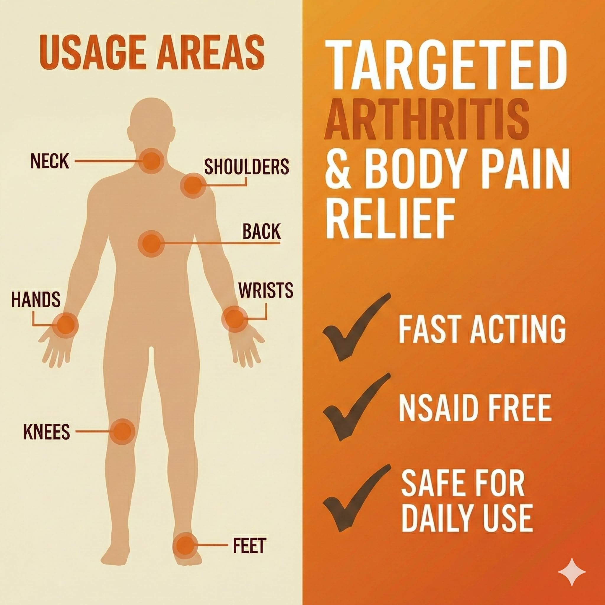 Sore No More Warm Arthritis Pain Relief Cream – Targeted Reliever for Back, Neck, Hands & Feet – Soothing & Fast-Acting Formula for Aches and Pains – Non-Greasy with Orange Aroma – 4 oz Sore No More uk supplements