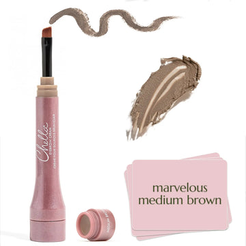 Chella Eyebrow Cream, Marvelous Medium Brown - Vegan, Cruelty Free, Paraben Free, Gluten Free Eyebrow Pomade Makeup - Long Wearing, Velvet Consistency, Water Proof Chella uk supplements