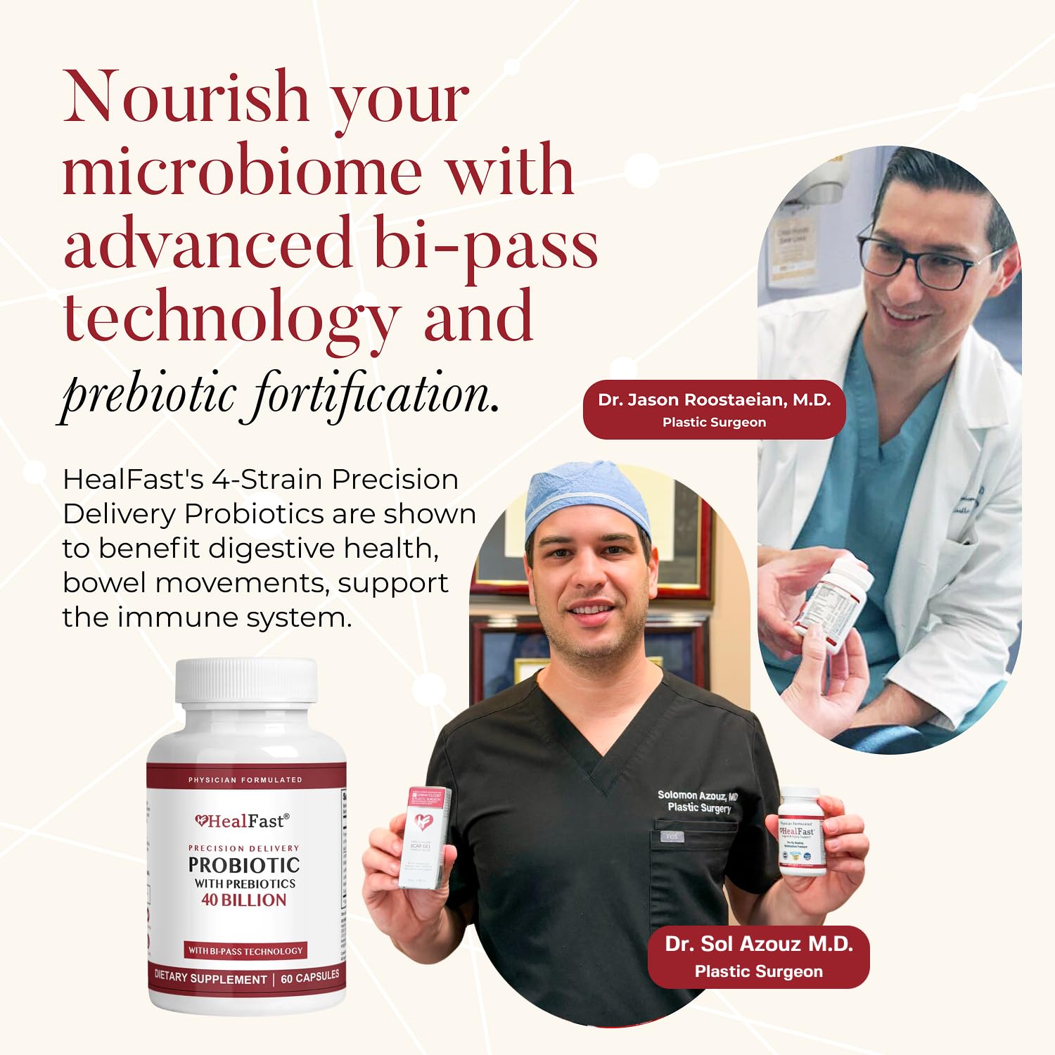 HealFast Physician Formulated Probiotic Supplement - 40 Billion CFU - Live Prebiotics and Probiotics for Men and Women - Probiotics for Gut Health - Non-GMO and Vegan - 30 Day Supply HealFast uk supplements
